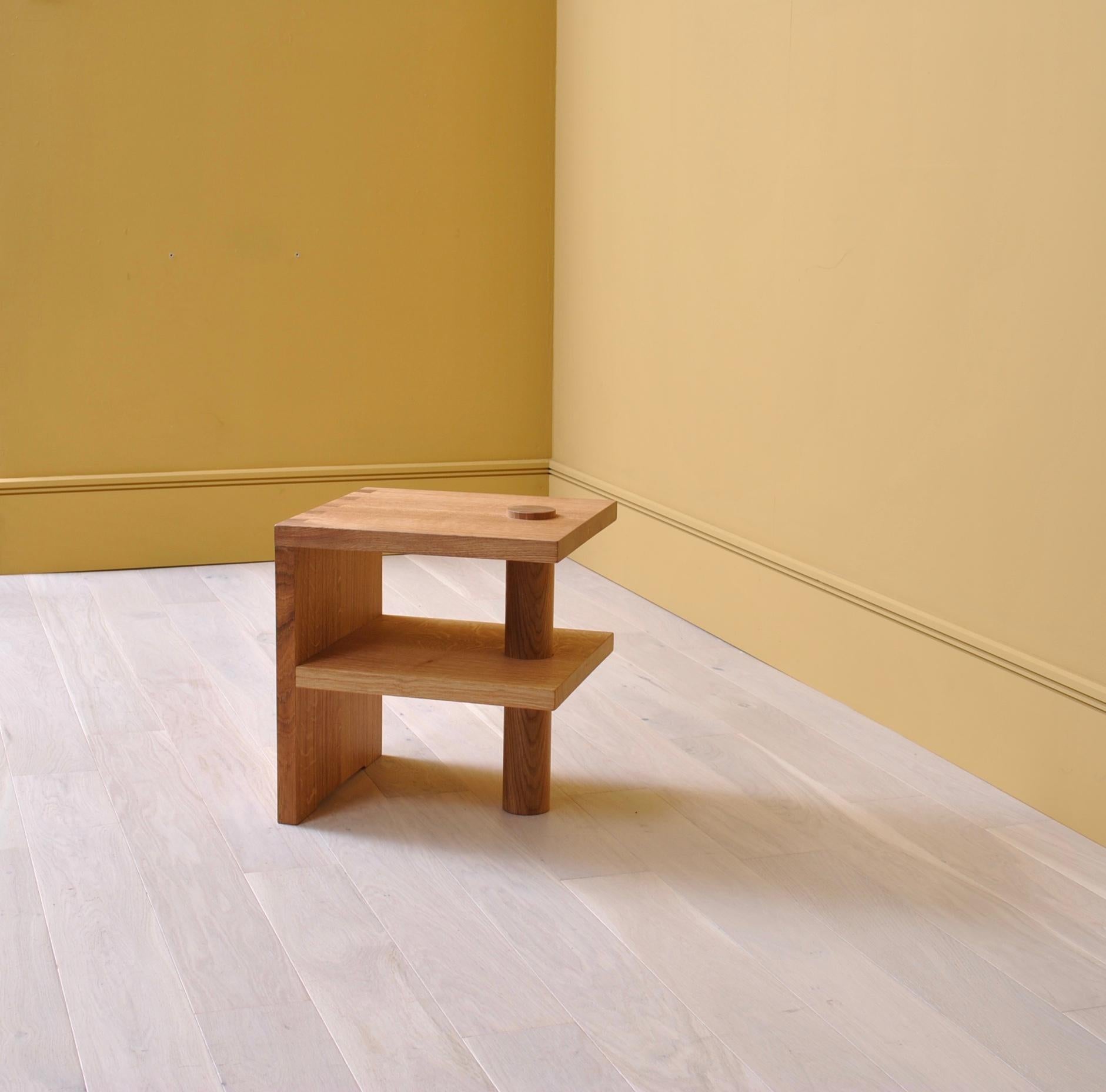 Post-Modern Handcrafted Oak End Table