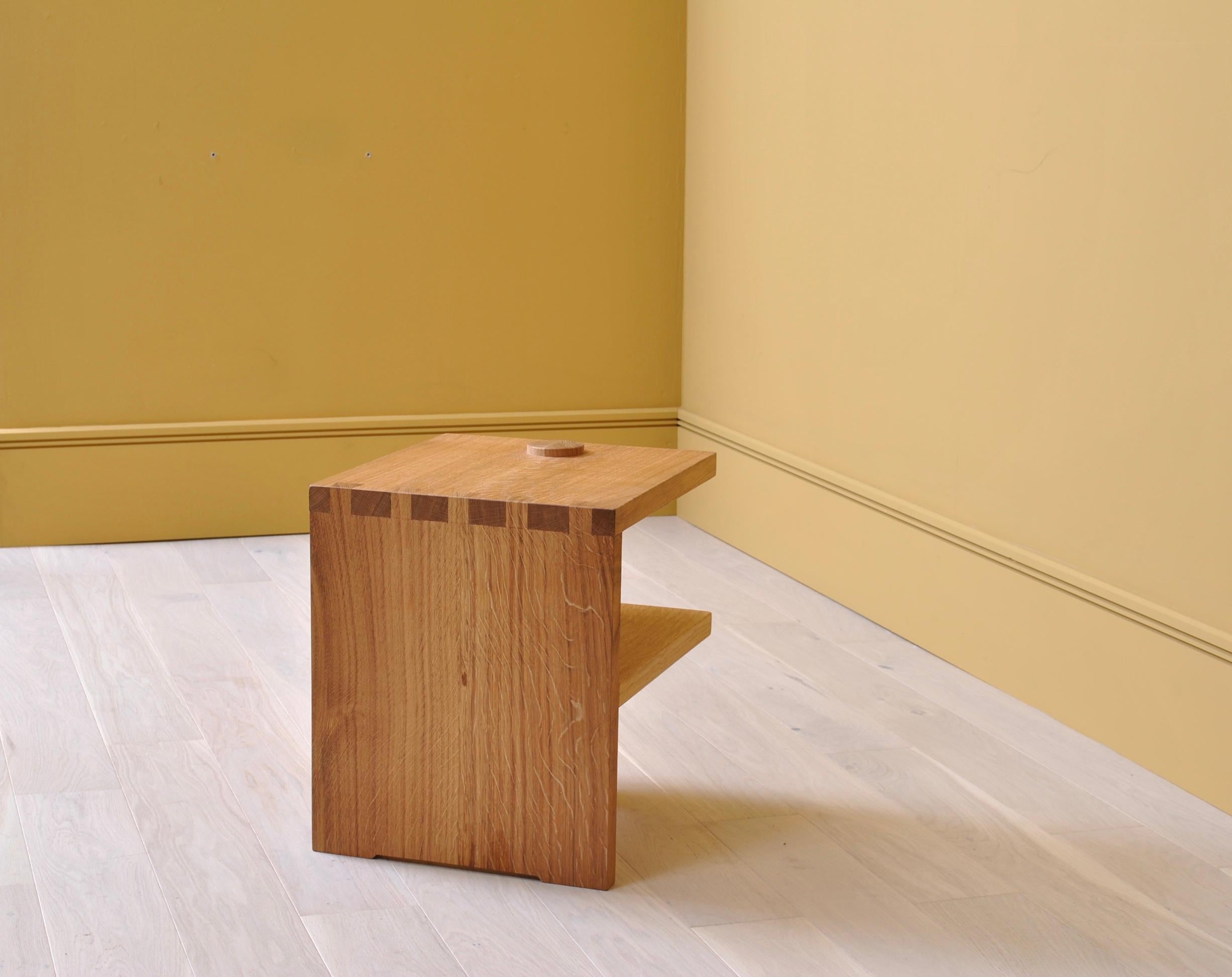 Handcrafted Oak End Table In New Condition In London, GB