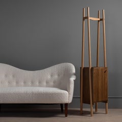 Handcrafted Oak Hall Entry Cabinet