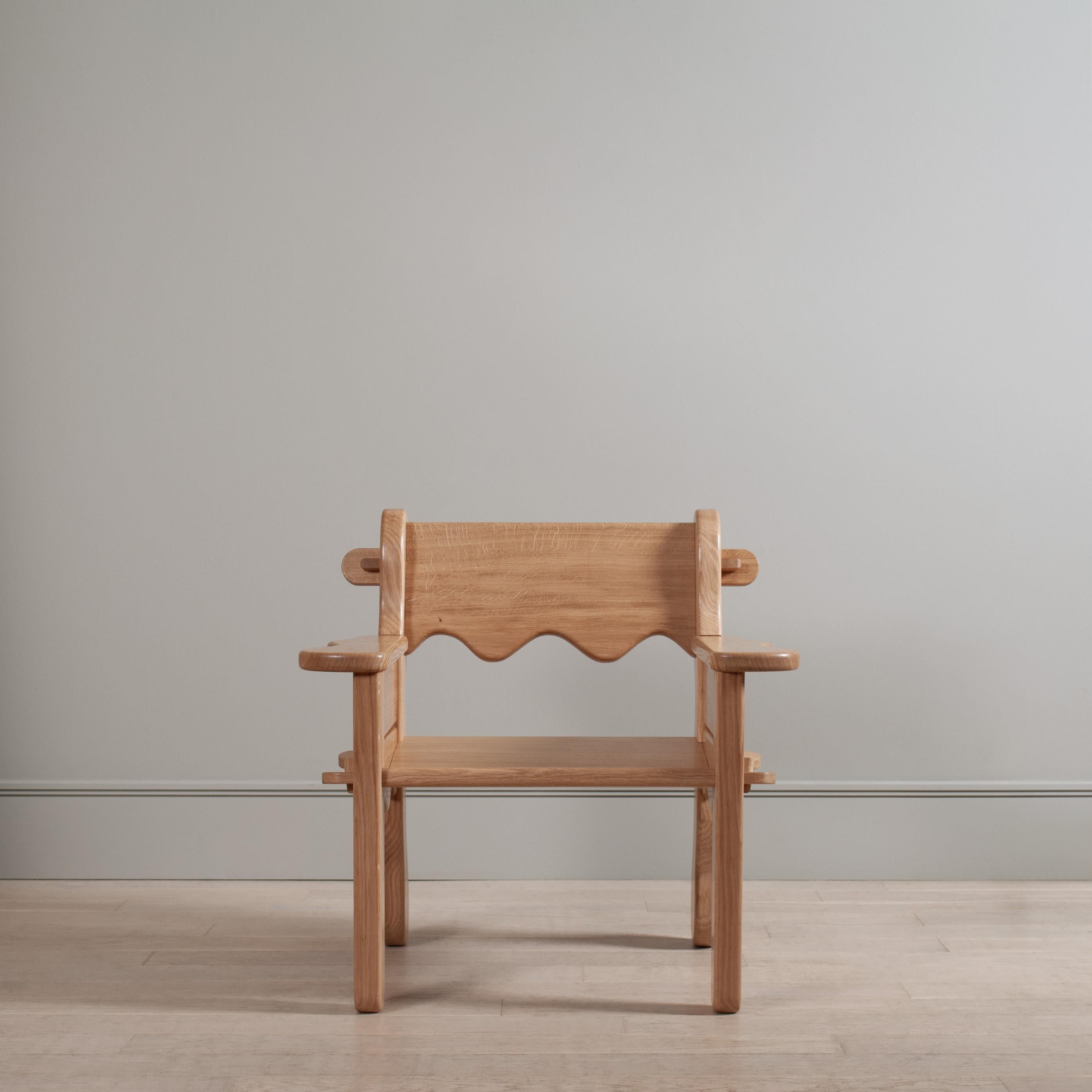 Hand-Crafted Handcrafted Oak Lounge Chair For Sale