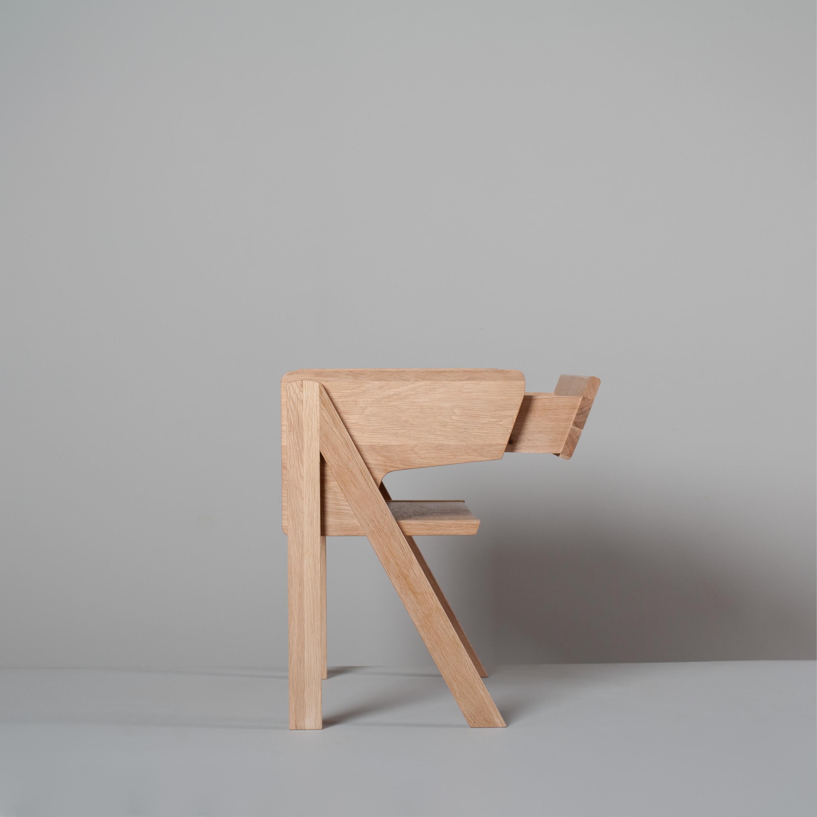 English Handcrafted Oak Night Stand For Sale