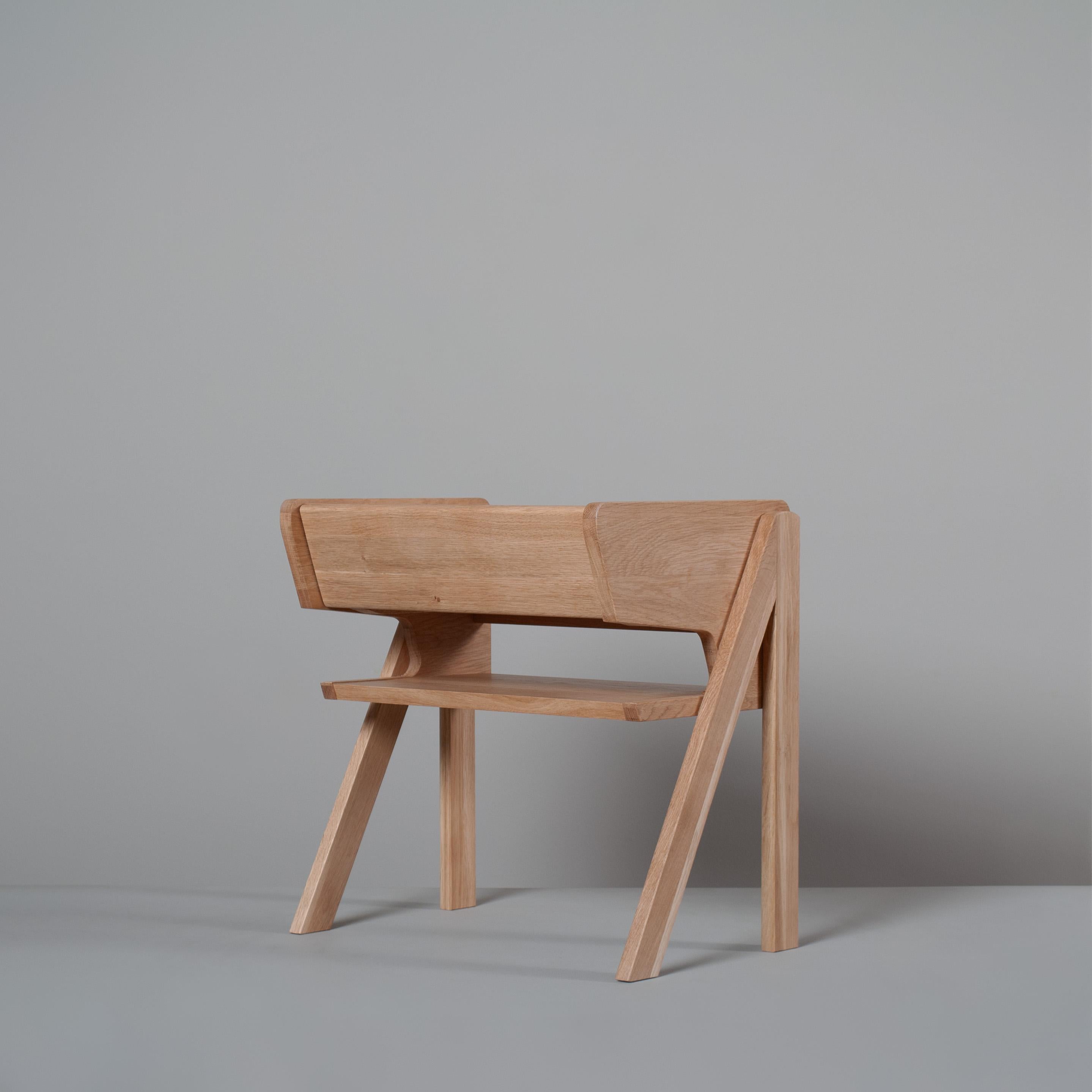 Hand-Crafted Handcrafted Oak Night Stand For Sale