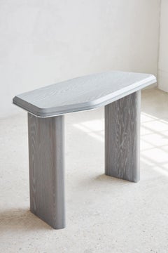 Handcrafted Oak & Polished Aluminum Console Table 45"L, Mary Ratcliffe Studio