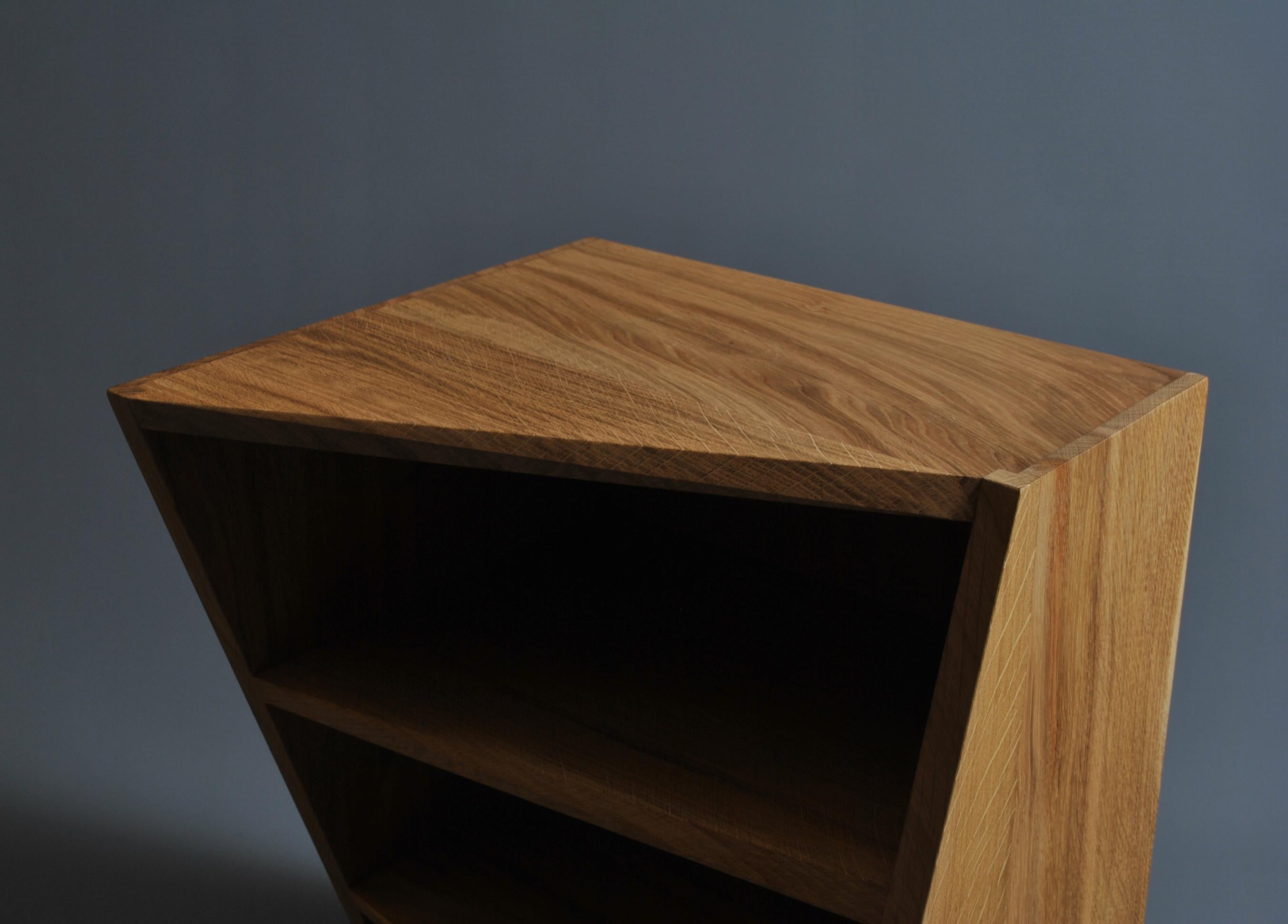 Handcrafted Oak Postmodern Nightstand Units 3