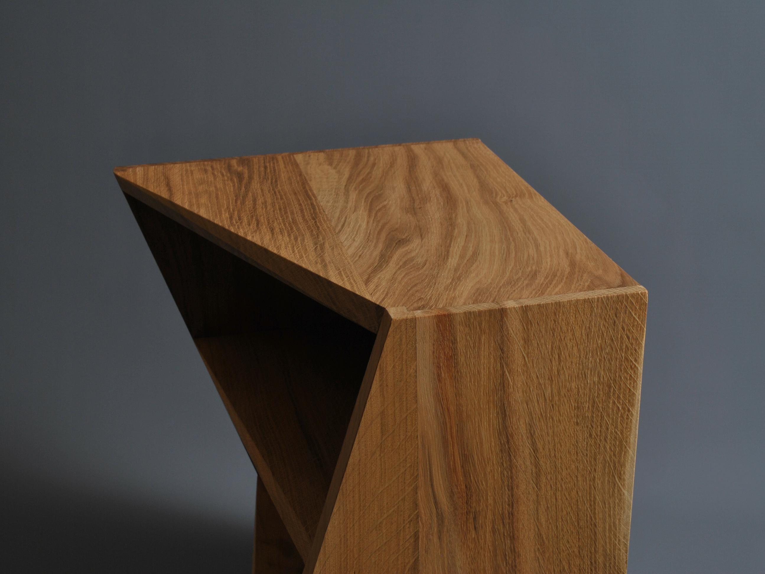 English Handcrafted Oak Postmodern Nightstands, End Tables For Sale