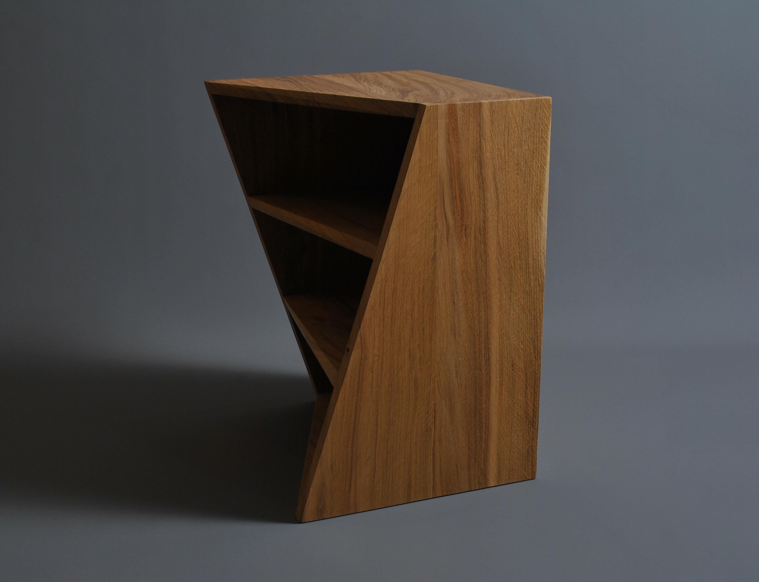 Hand-Crafted Handcrafted Oak Postmodern Nightstands, End Tables For Sale