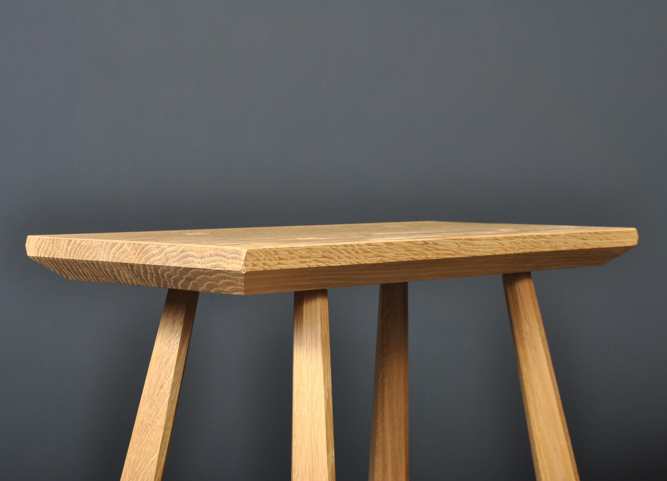 Hand-Crafted Handcrafted Oak Single Seat Bench