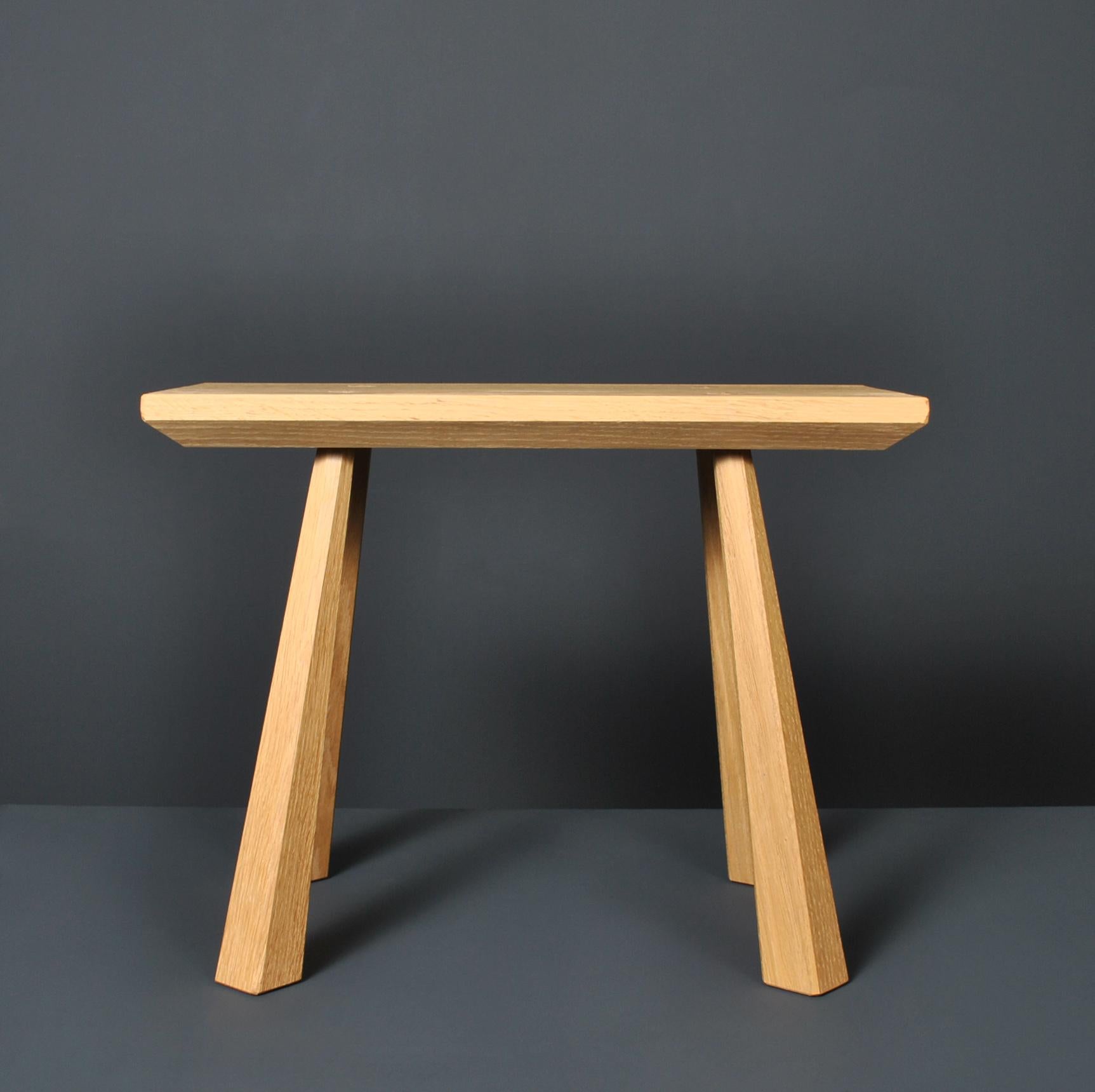 Contemporary Handcrafted Oak Single Seat Bench