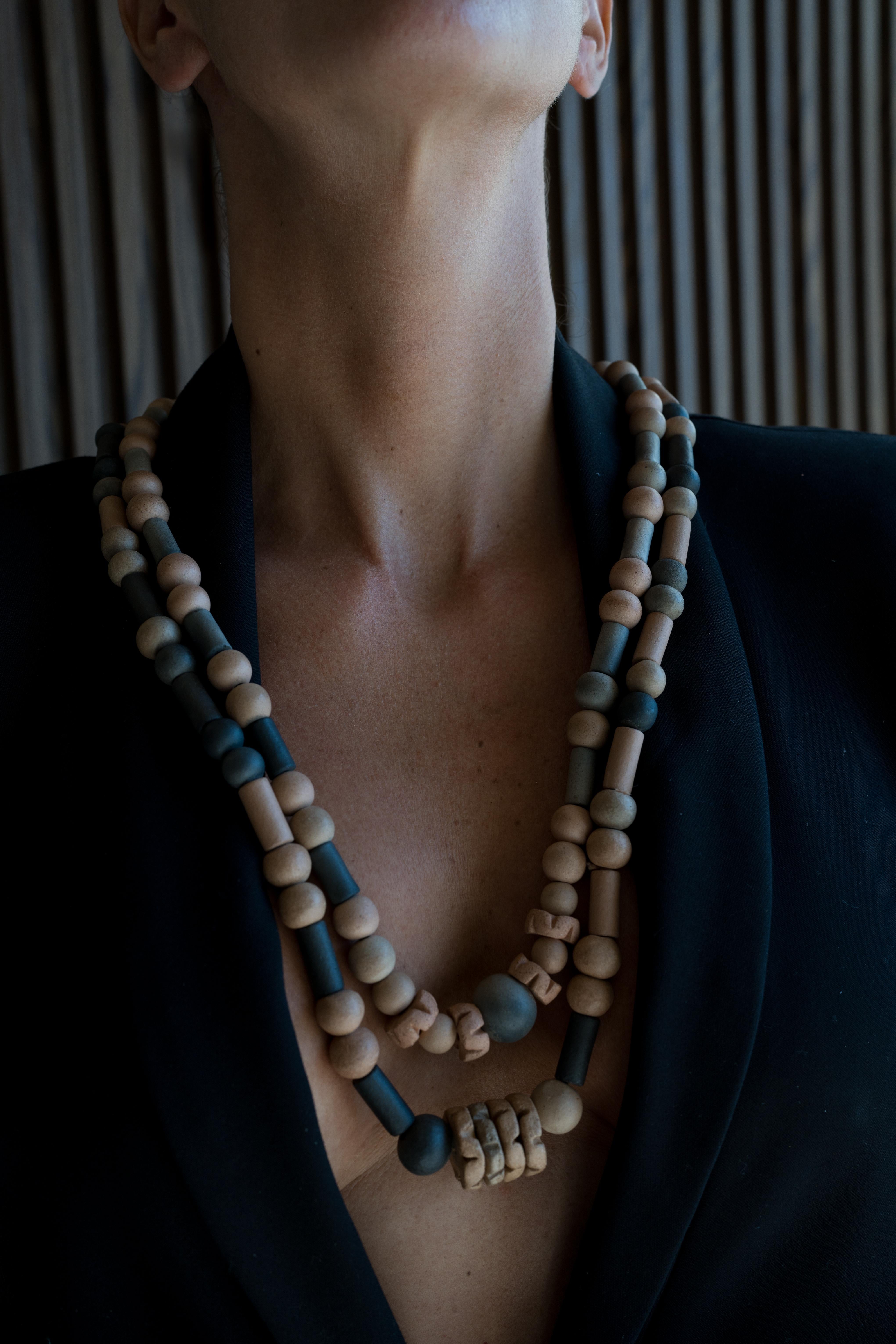 Handcrafted Oaxaca Clay Necklace – A Unique Artisan Piece

A one-of-a-kind jewelry piece made in the northern mountains of Oaxaca, Mexico -each bead is meticulously shaped by hand and fired in a traditional wooden oven, preserving ancient techniques