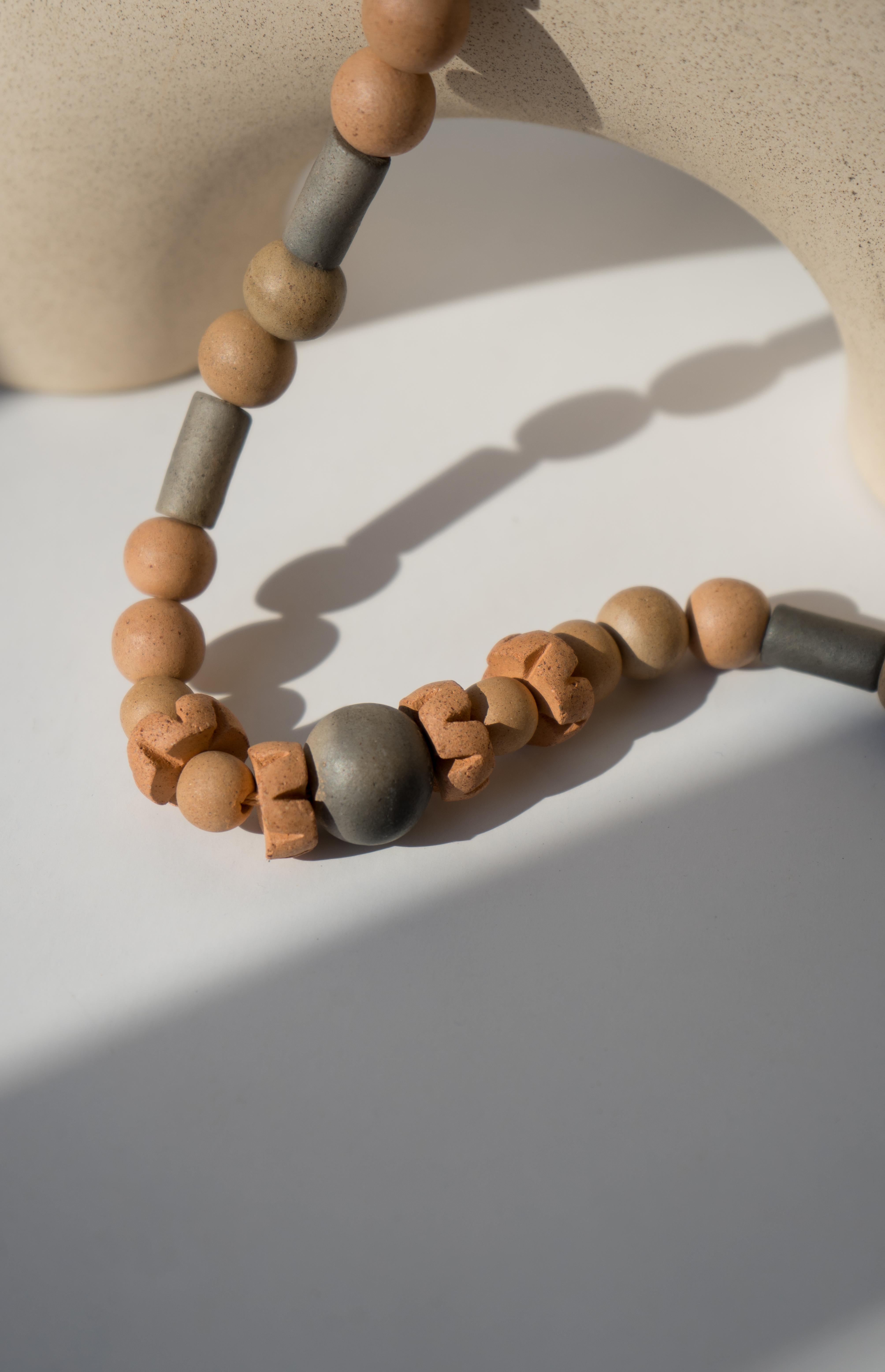 Hand-Crafted Handcrafted Oaxacan Clay Necklace Authentic Native Mexican Artisan Jewelry For Sale