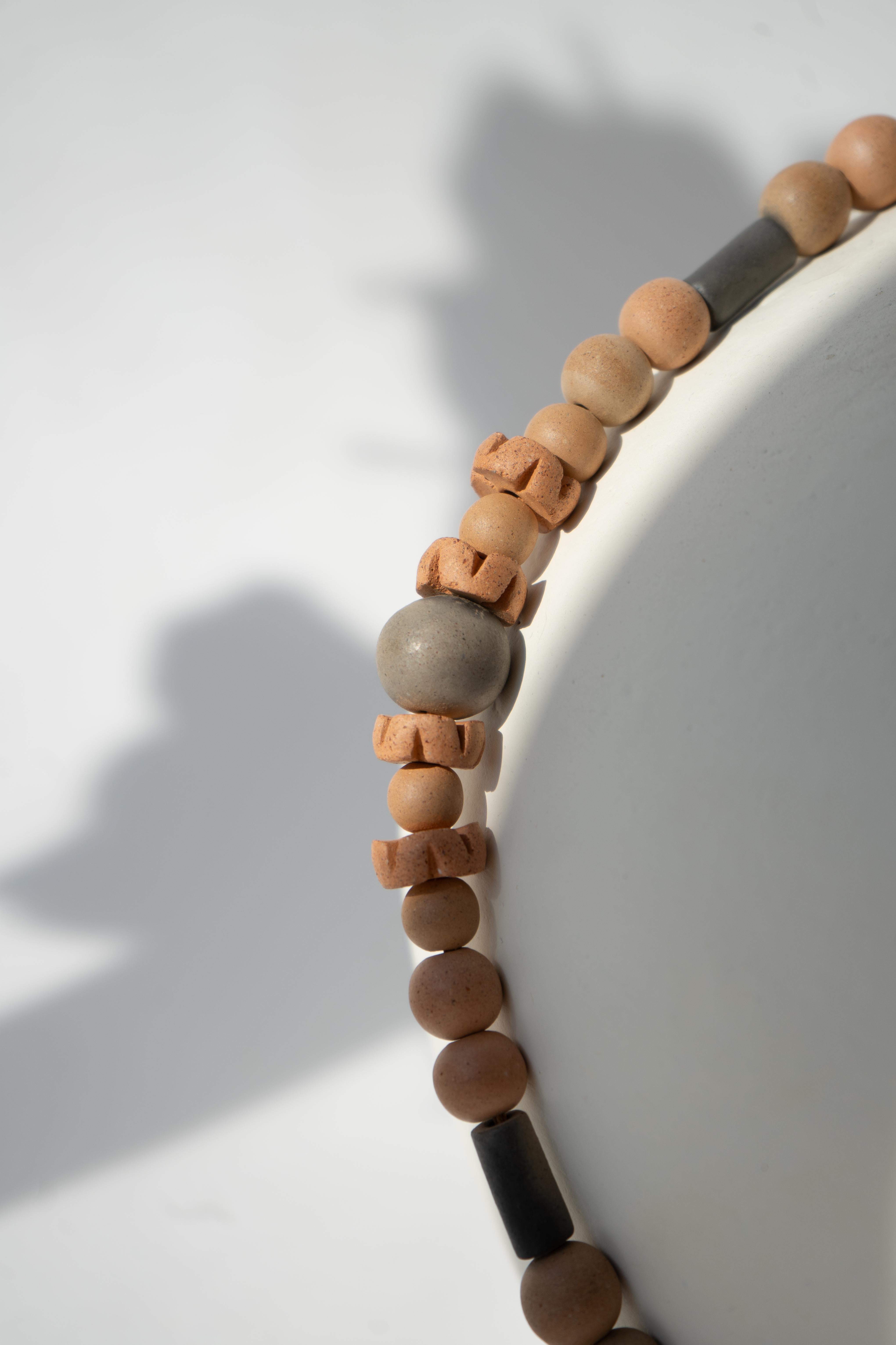 Handcrafted Oaxacan Clay Necklace Authentic Native Mexican Artisan Jewelry For Sale 2