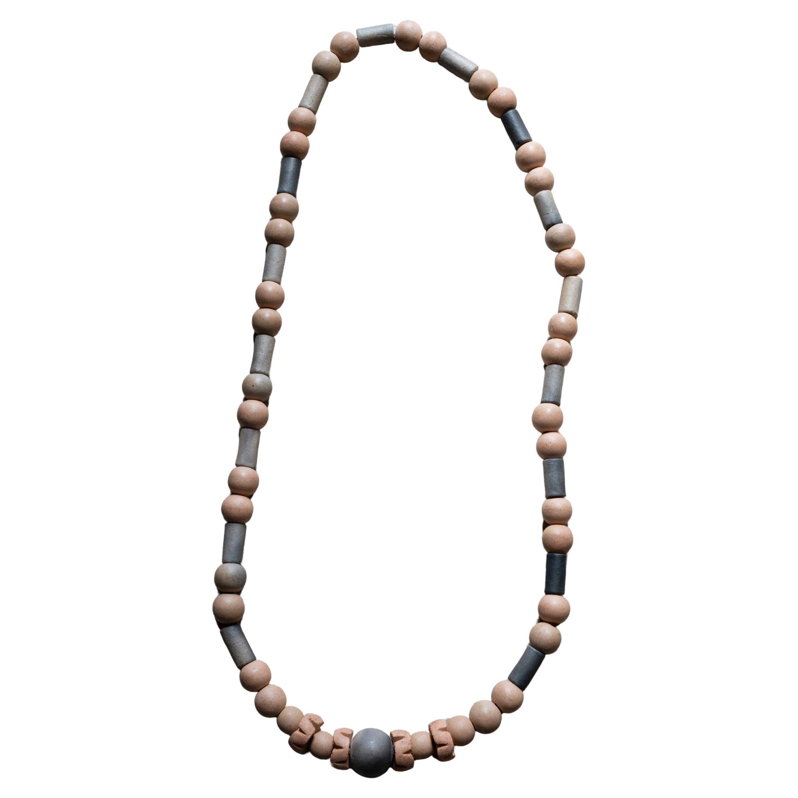 Handcrafted Oaxacan Clay Necklace Authentic Native Mexican Artisan Jewelry For Sale