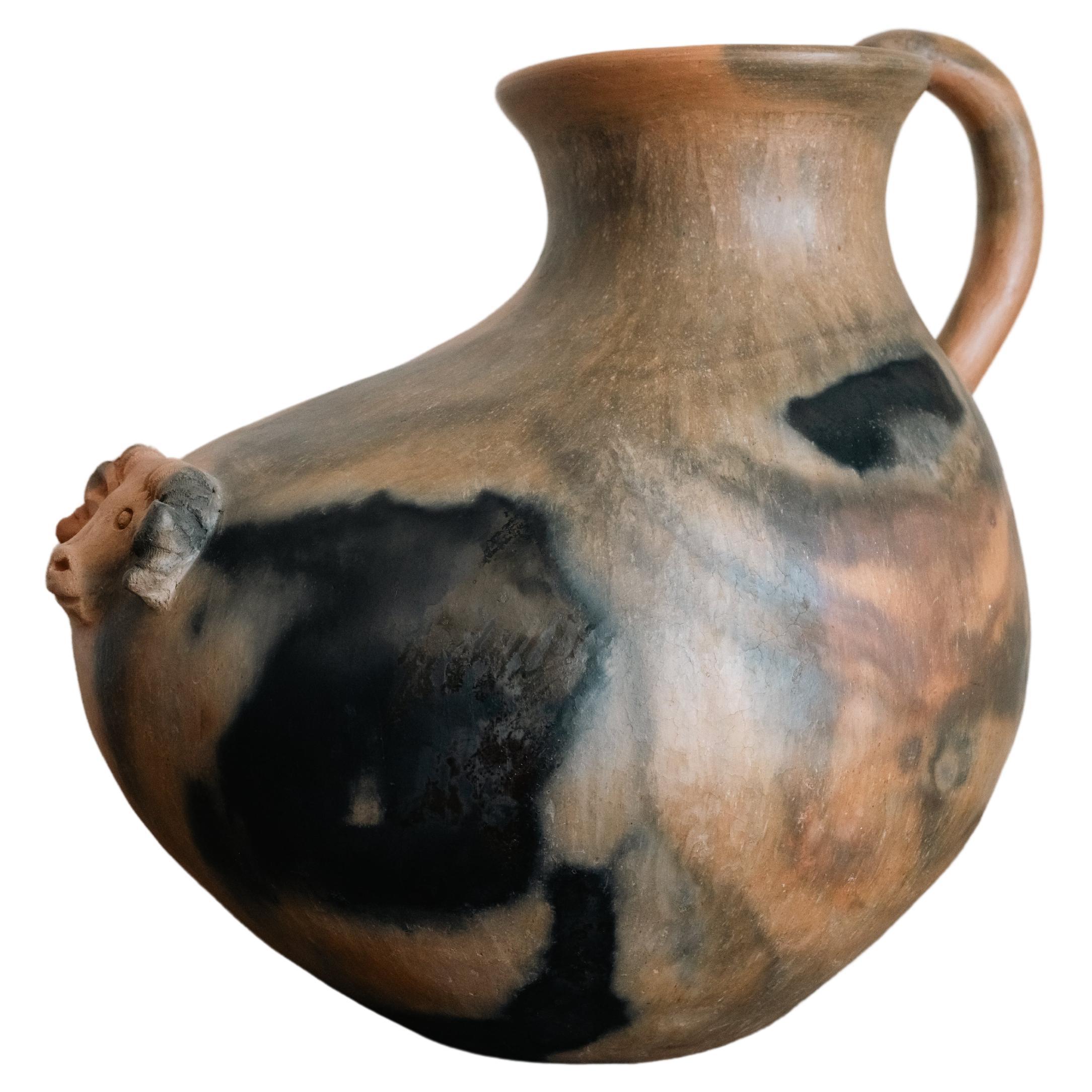 Handcrafted Oaxacan Clay Vessel Native Mexican Artisan Oaxacan Vase Water Decor