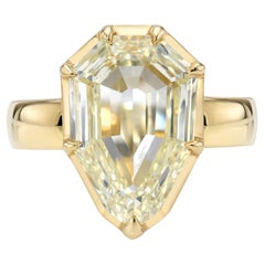 Handcrafted Odette Modified Pear Step Cut Diamond Ring by Single Stone