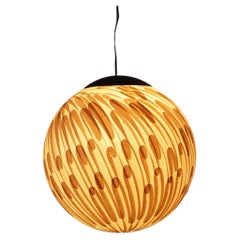 Handcrafted of Wood Shavings Pendant Lamp by Theophane Ingold, Shavings Sphere