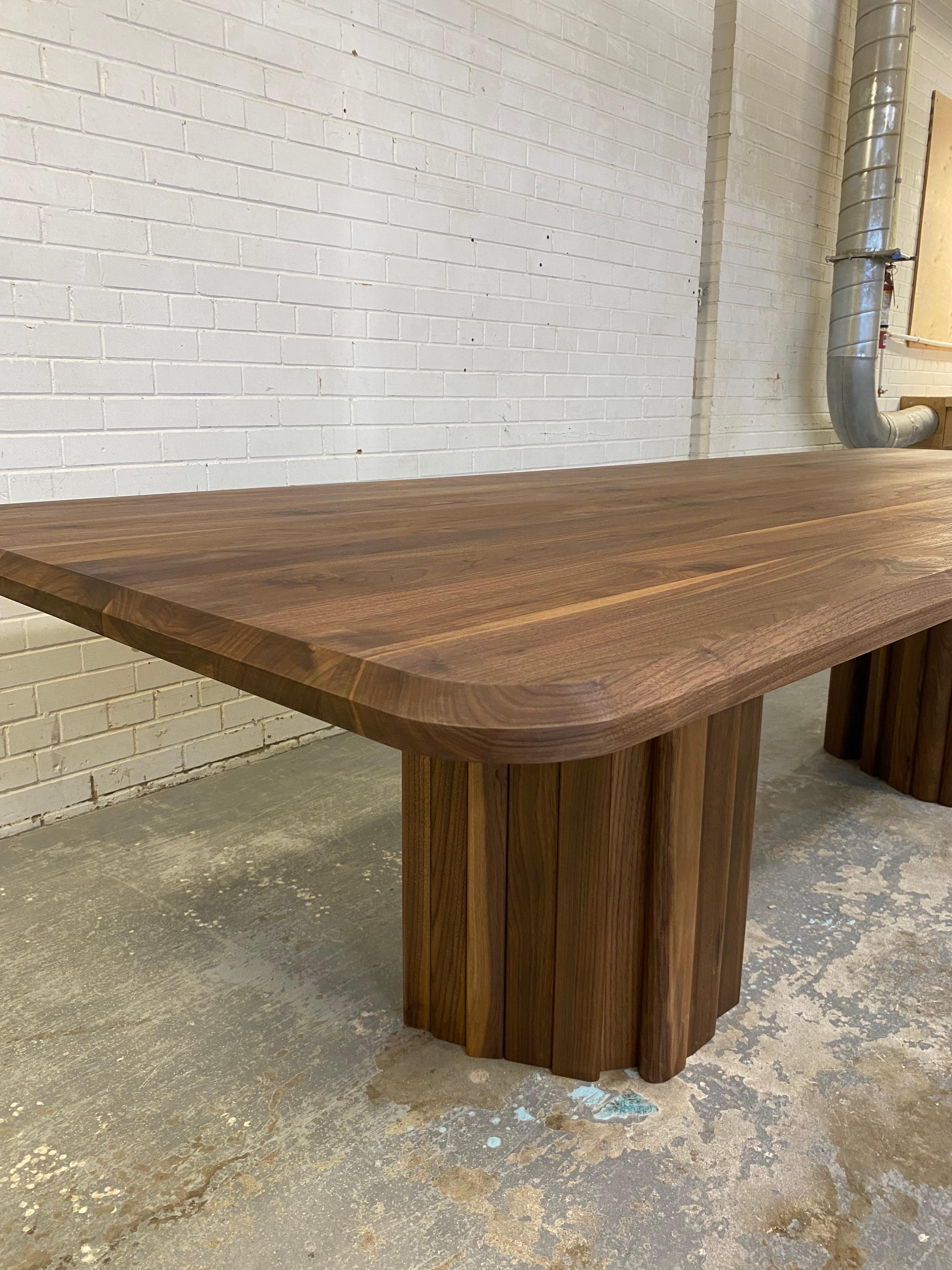 Organic Modern Handcrafted Oiled Walnut Geomorph Dining Table 96