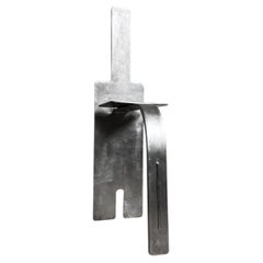 Handgefertigter, einzigartiger Collectional-Hocker / gebürsteter Steele