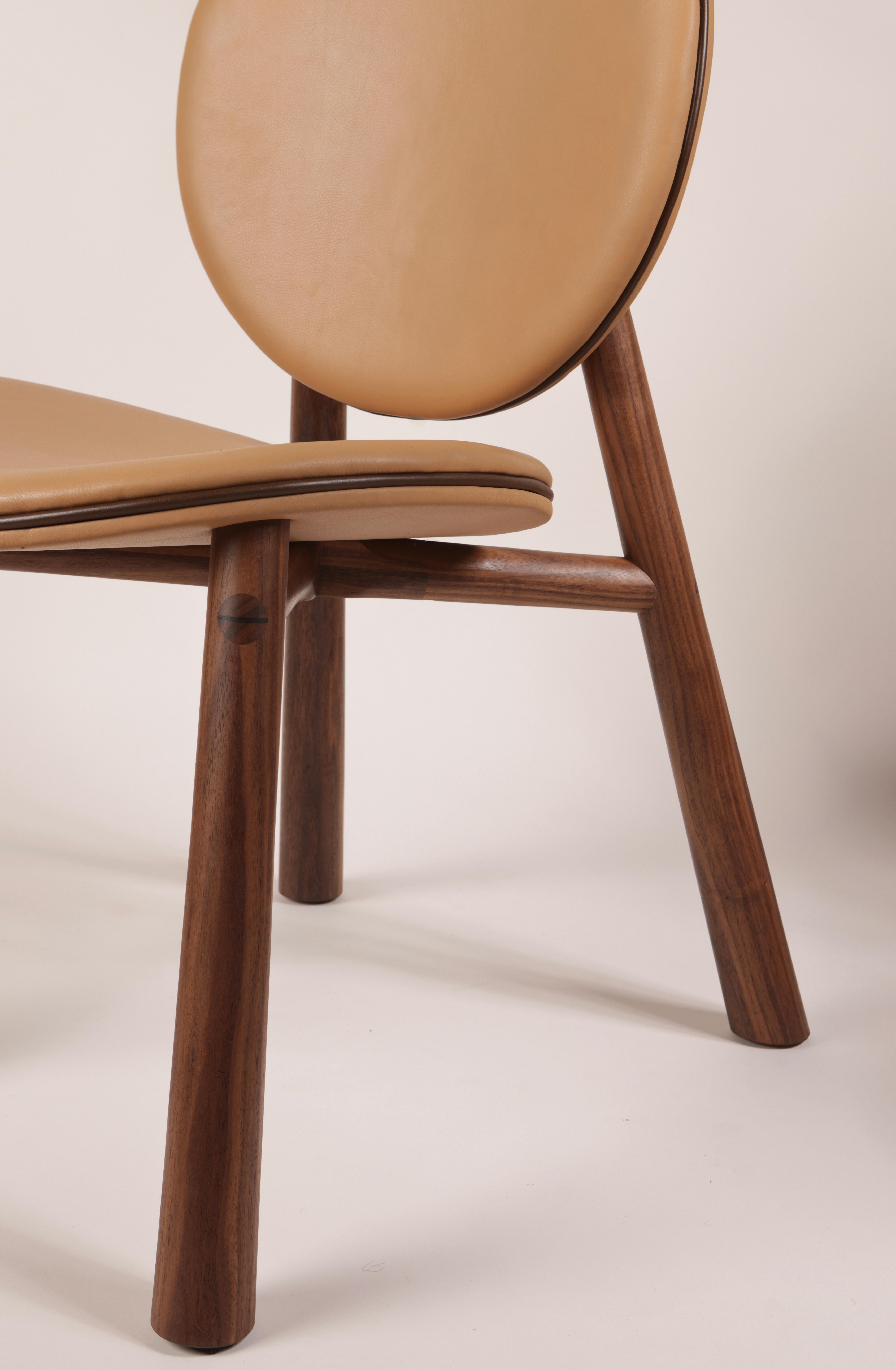 Canadian Handcrafted OPUS Saddle Dining Chair by Möbius Objects For Sale
