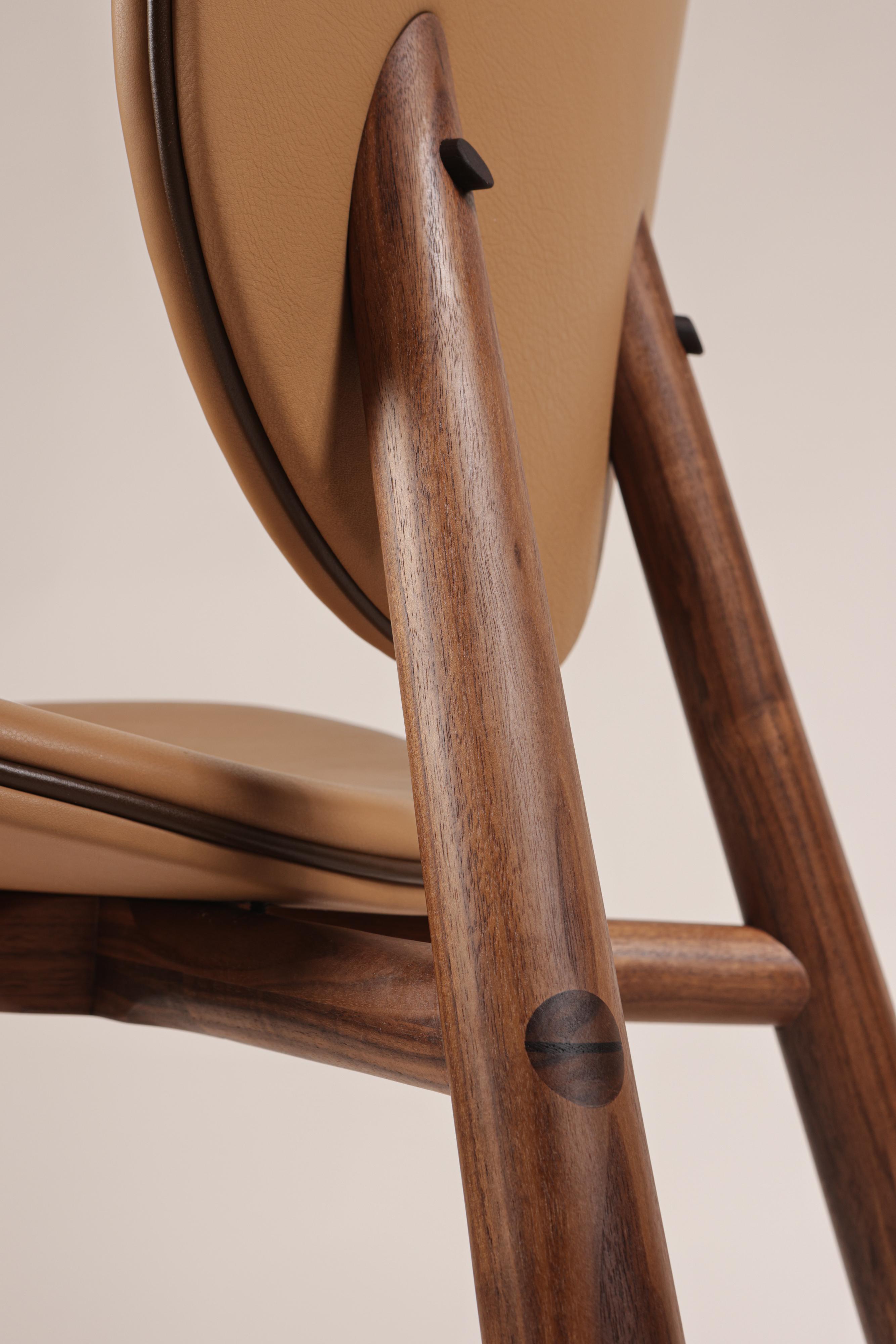 Modern Handcrafted OPUS Saddle Dining Chair by Möbius Objects For Sale
