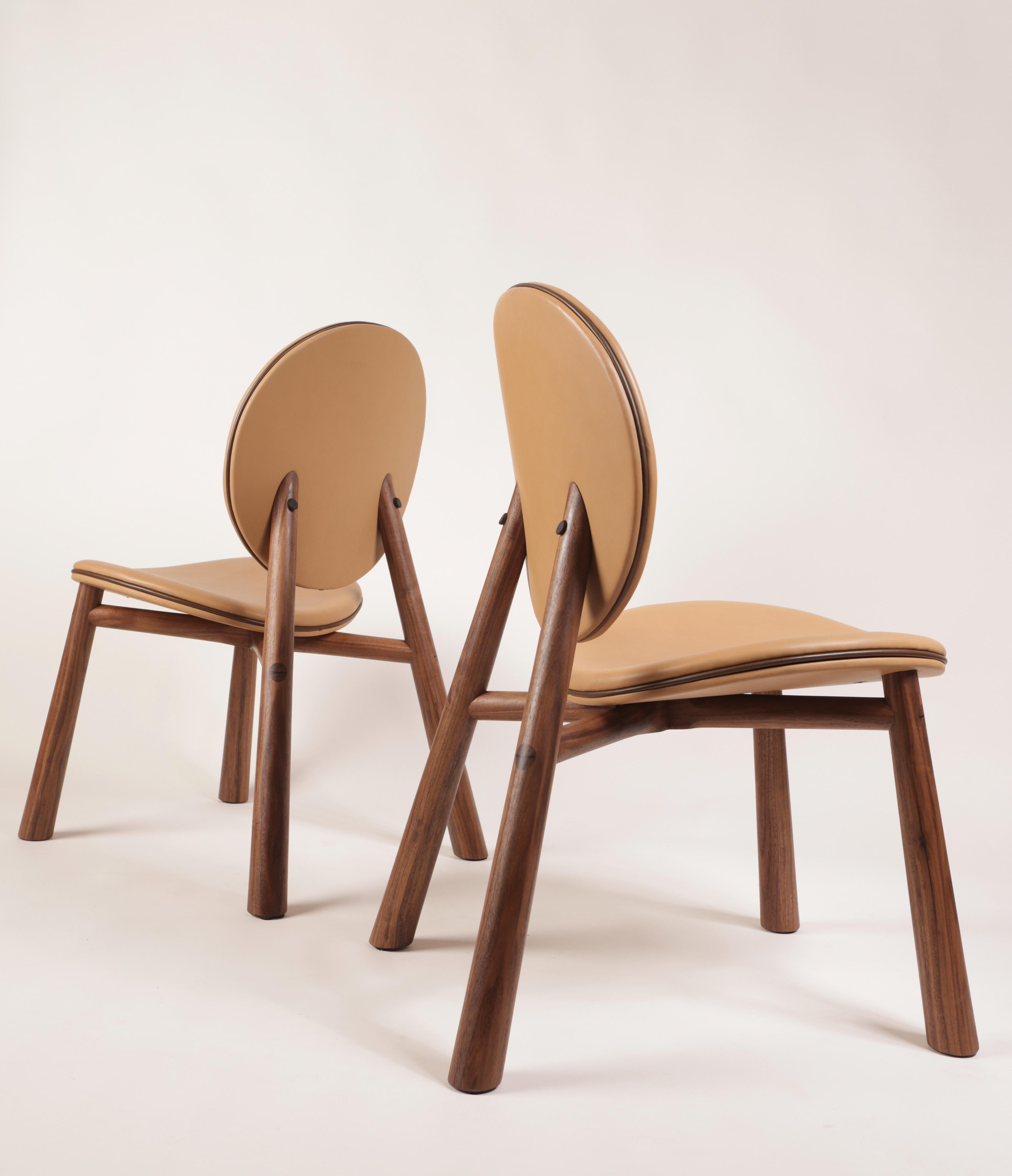 Contemporary Handcrafted OPUS Saddle Dining Chair by Möbius Objects For Sale