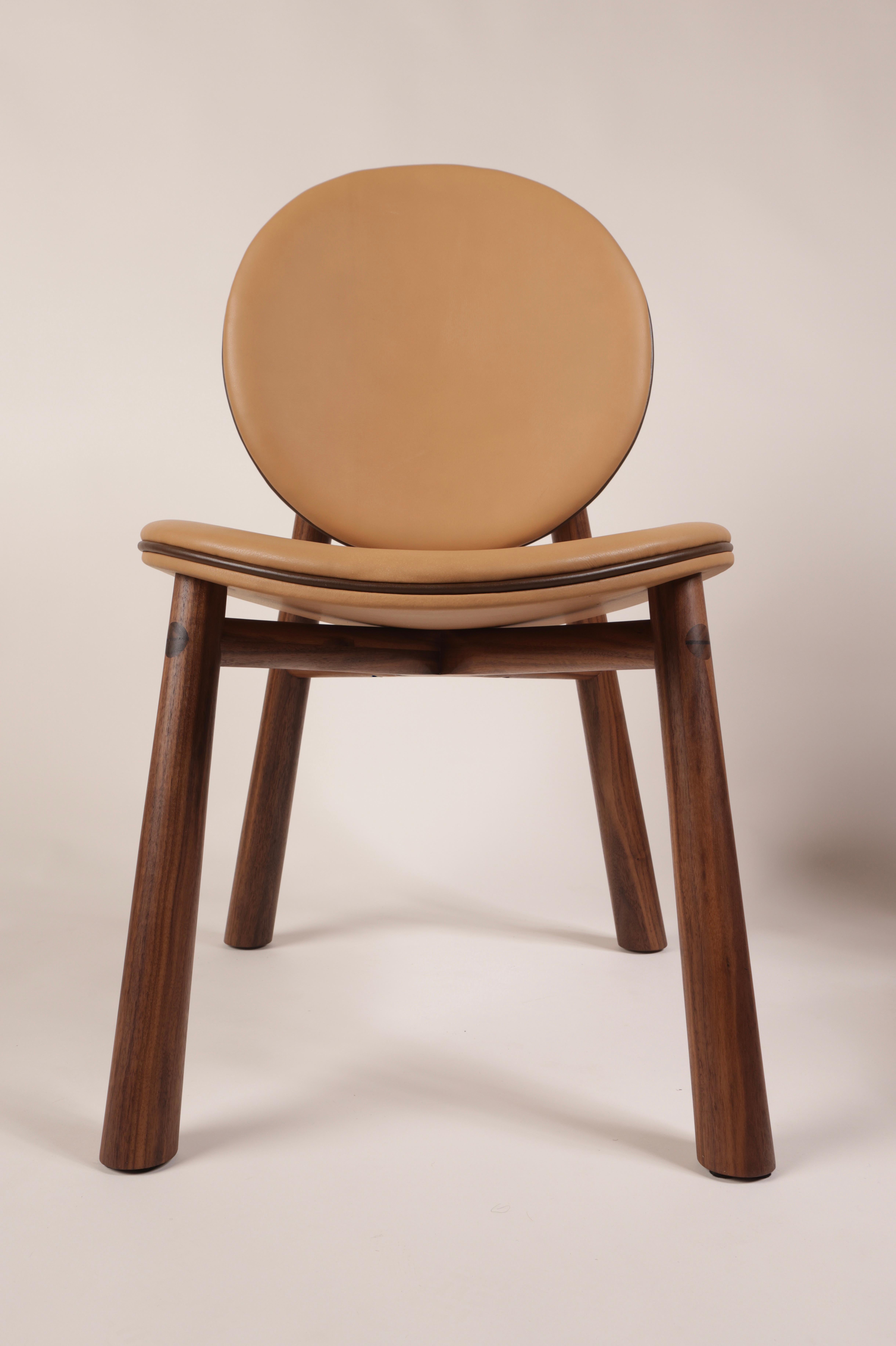 Handcrafted OPUS Saddle Dining Chair by Möbius Objects In New Condition For Sale In Calgary, CA