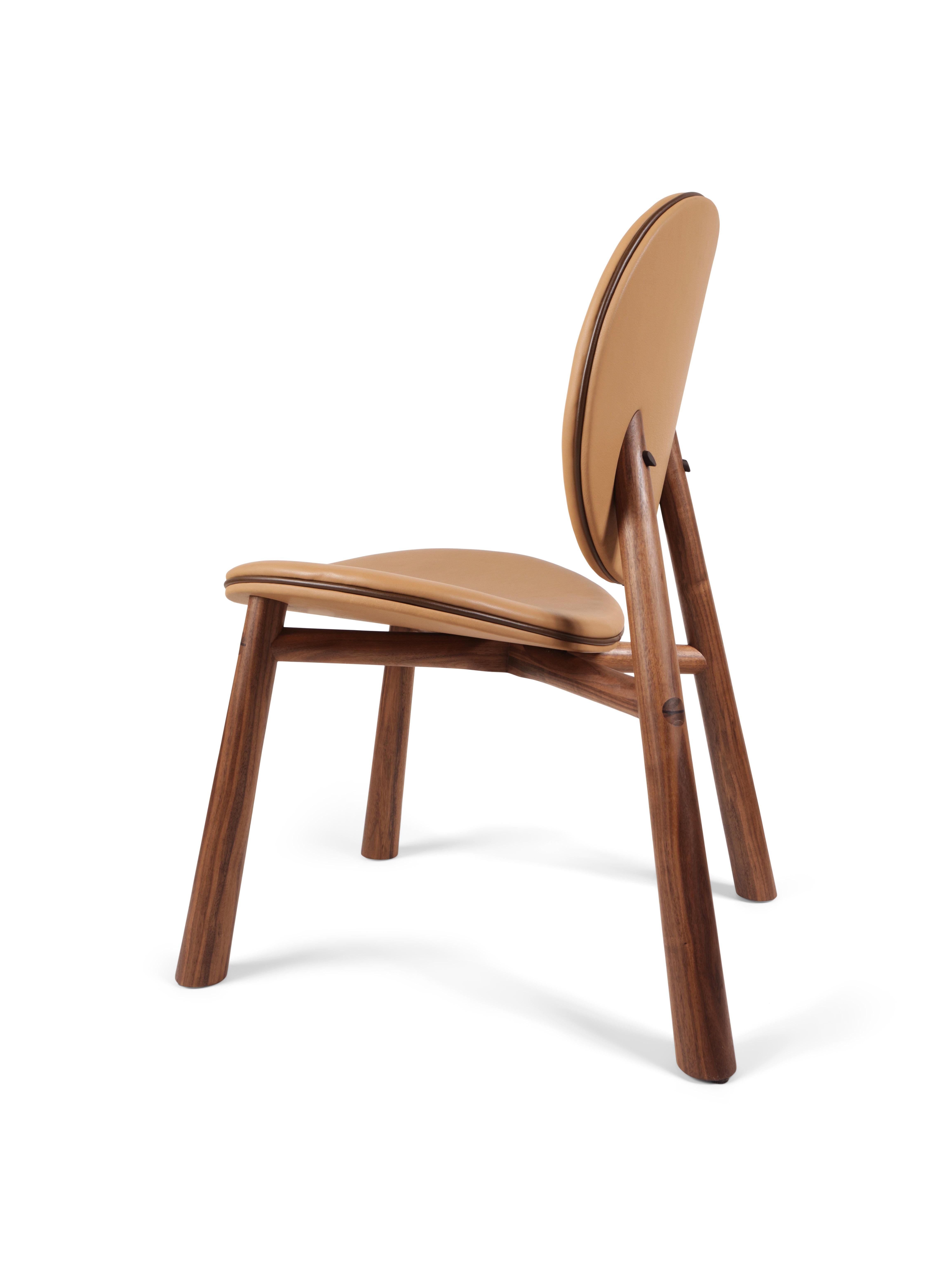 Turned Handcrafted OPUS Saddle Dining Chair by Möbius Objects For Sale