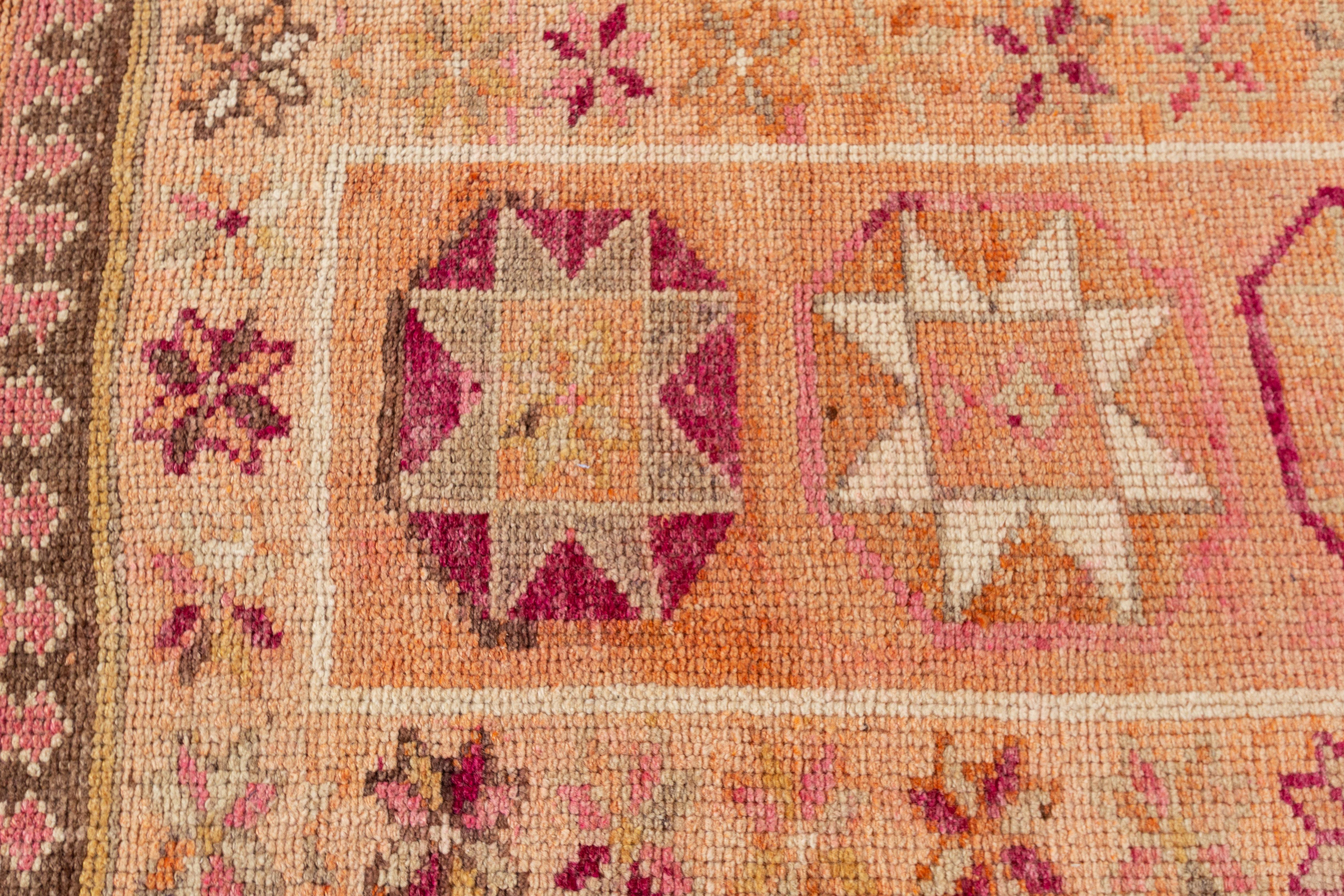 Traves de Mesa de Lana de Anatolia Turca Vintage Naranja Hecha a Mano Anudado a mano en venta