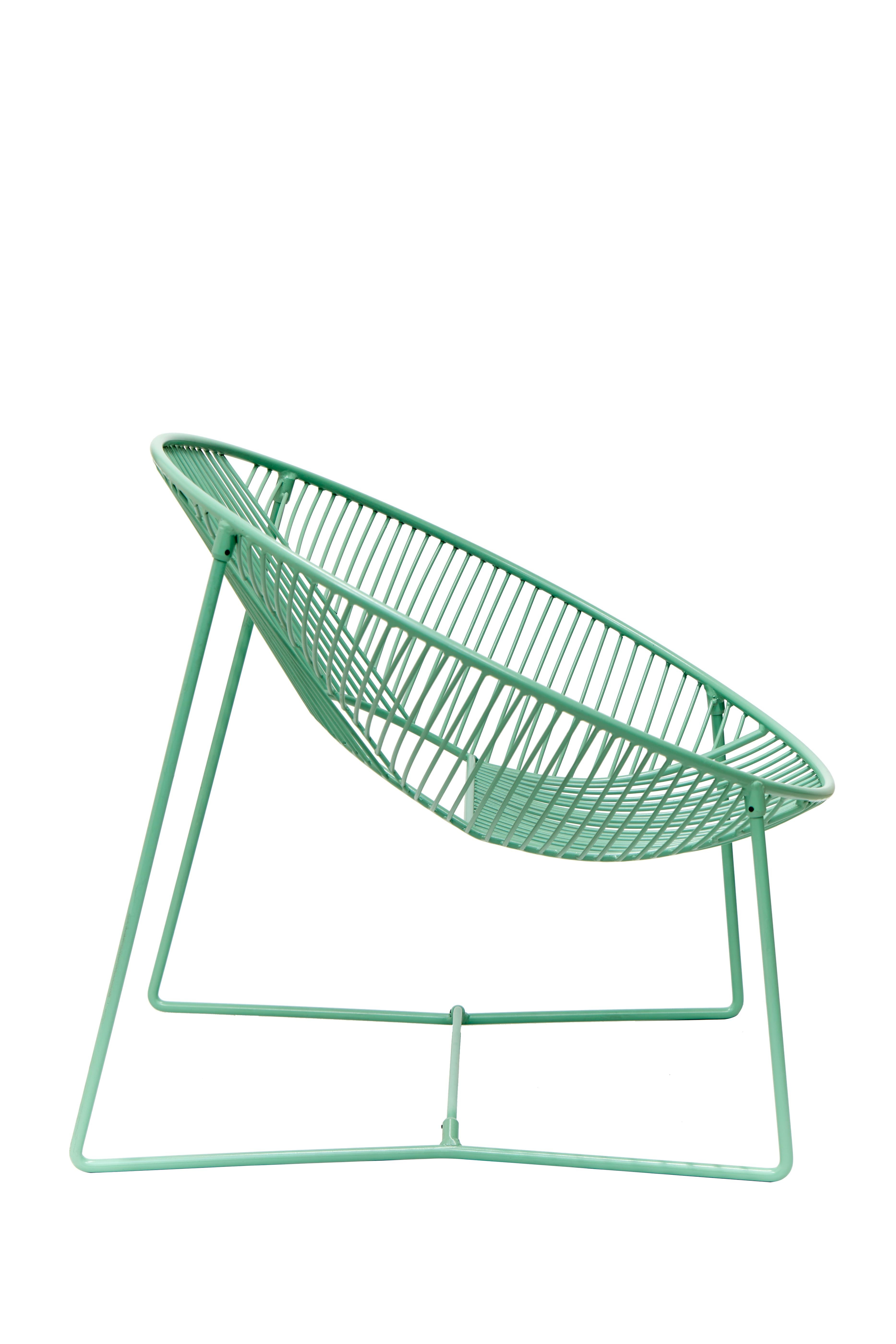 Handcrafted Outdoor Cali Wire Lounge Chair, pulverbeschichteter Stahl im Angebot 5