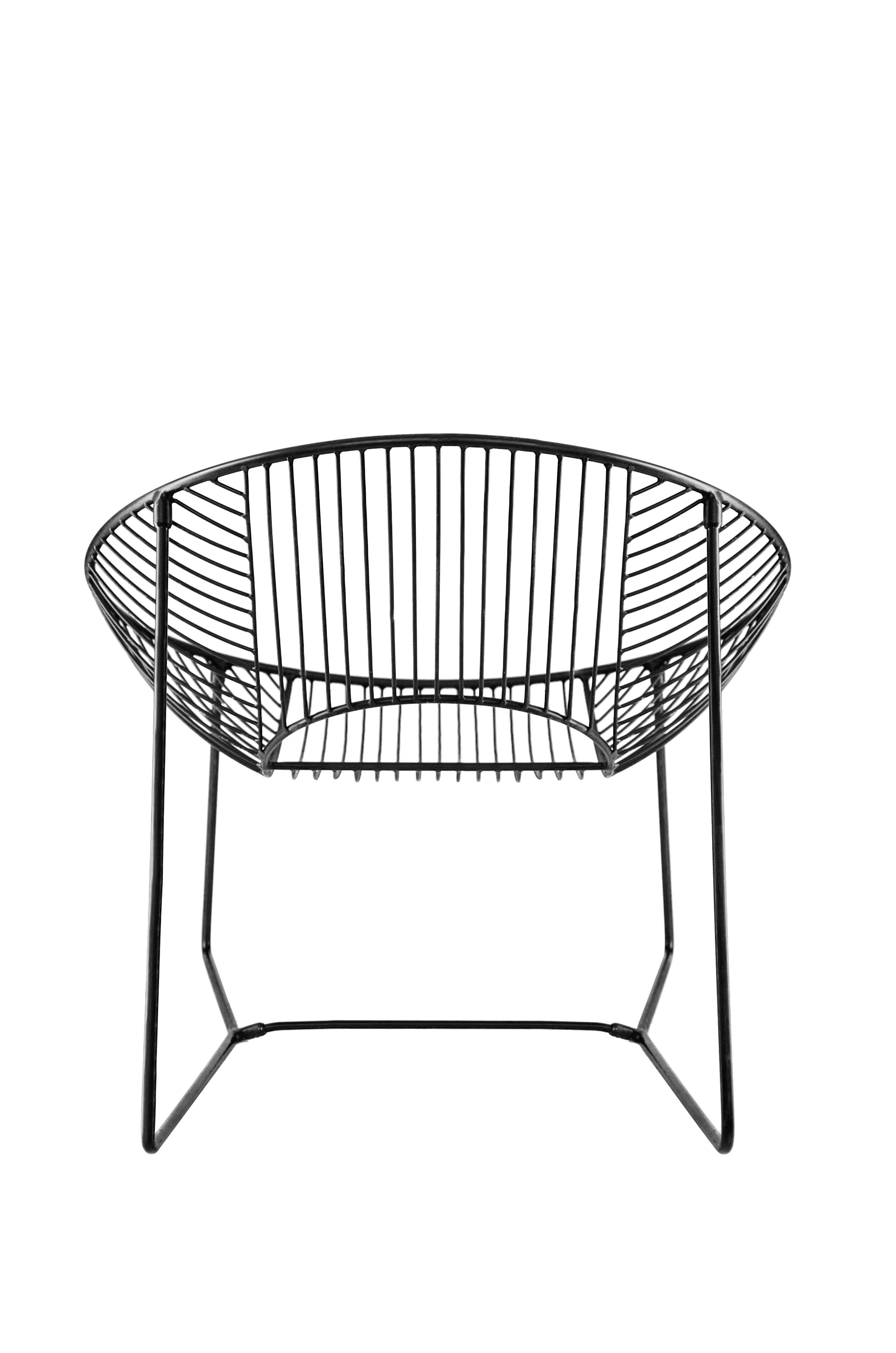 Handcrafted Outdoor Cali Wire Lounge Chair, Powder-Coated Steel For Sale 4