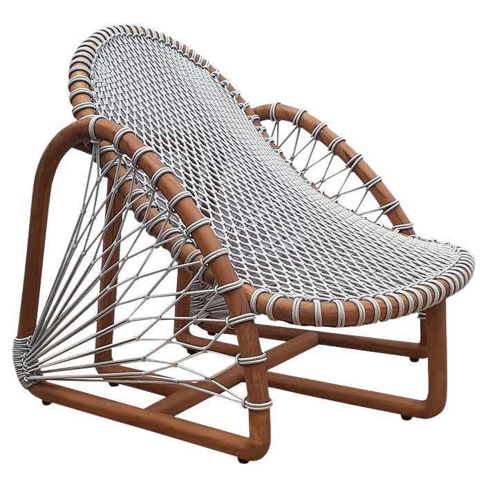 Neck Rope Chair Handcrafted Outdoor Rope Armchair in Solid Teak For Sale at 1stDibs