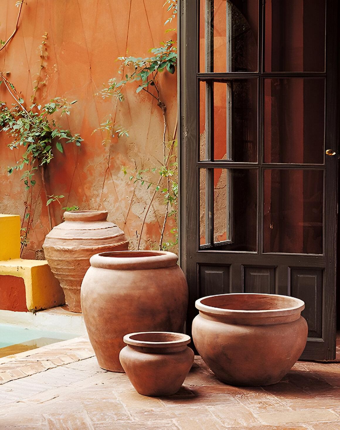 Jardinera Artesanal de Terracota Natural Sobredimensionada Diseño Pequeño Español en venta
