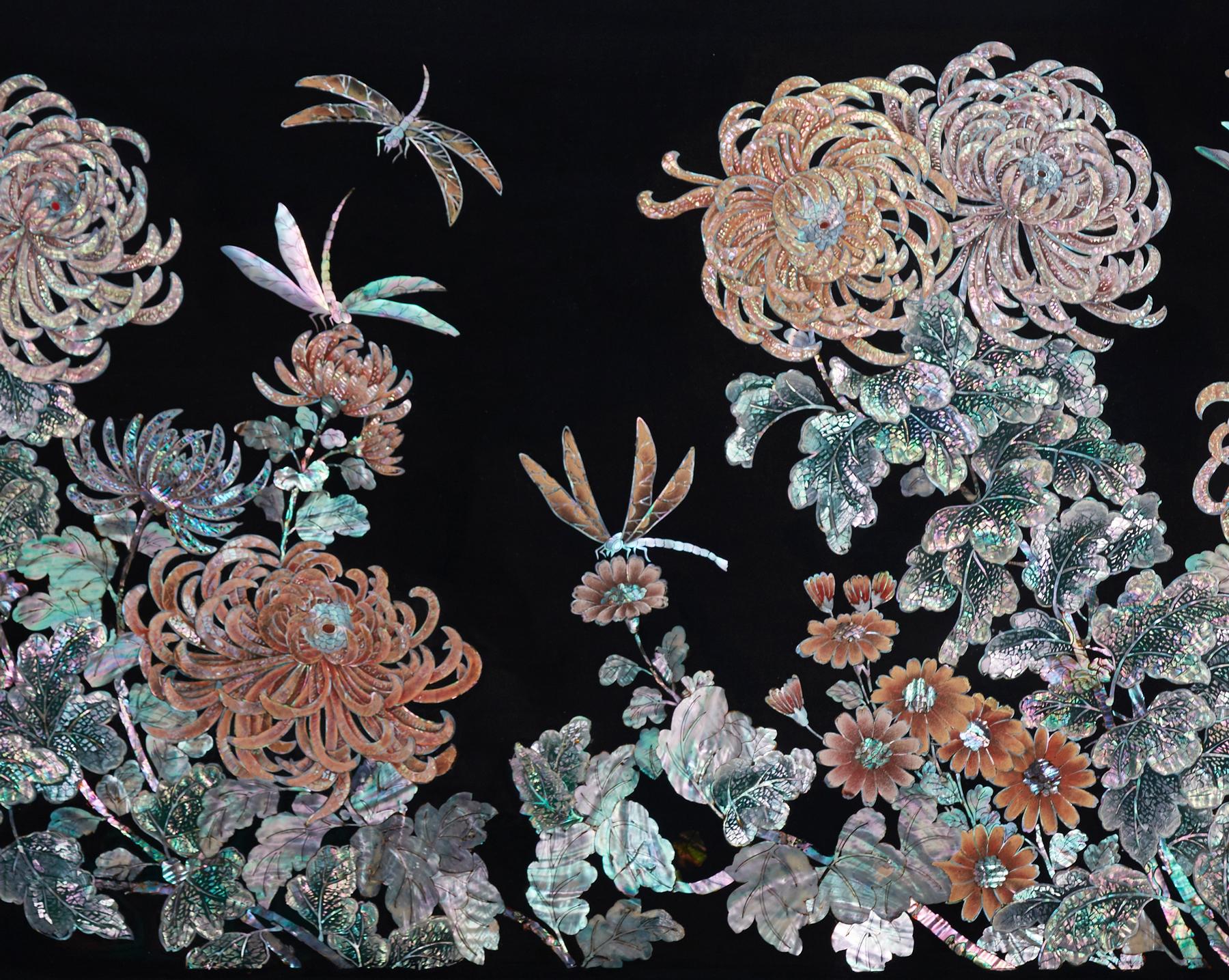 Handcrafted Painting on Wood Panel by Arijian Chrysanthemum 03 In New Condition For Sale In Namyangju-si, KR