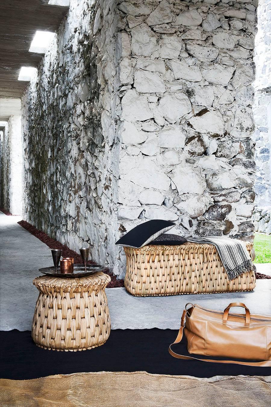 Hand-Woven Handwoven Palm 'Icpalli' Stool, made in Mexico by LUTECA