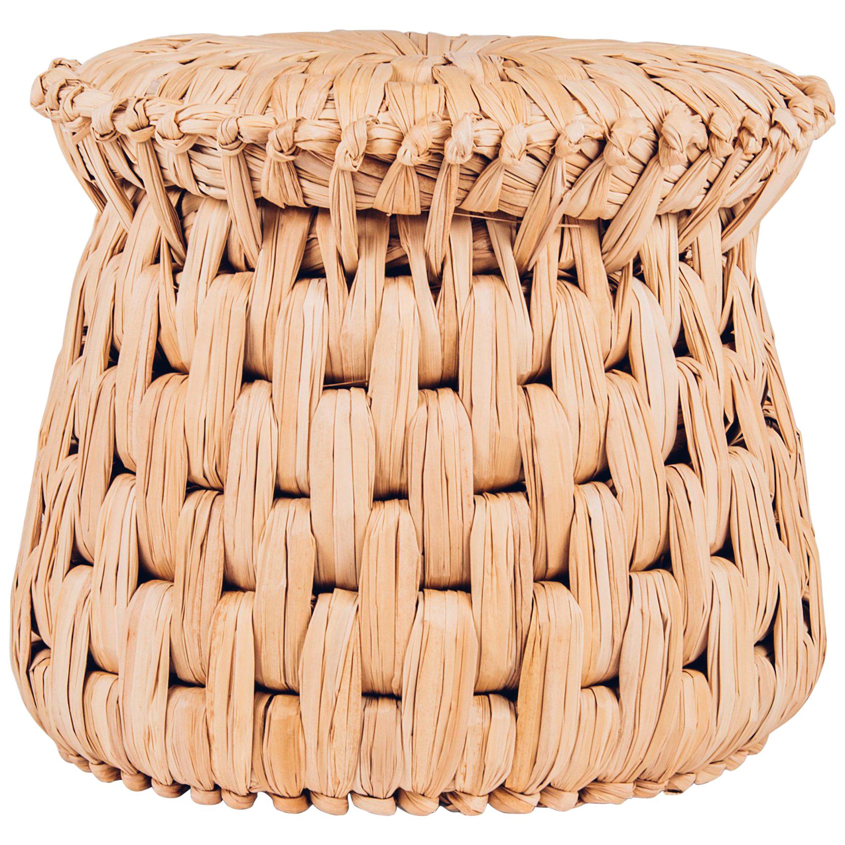 Handwoven Palm 'Icpalli' Stool, made in Mexico by LUTECA