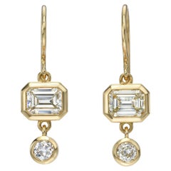 Handcrafted Paloma Mixed Cut Diamond Drop Earrings by Single Stone