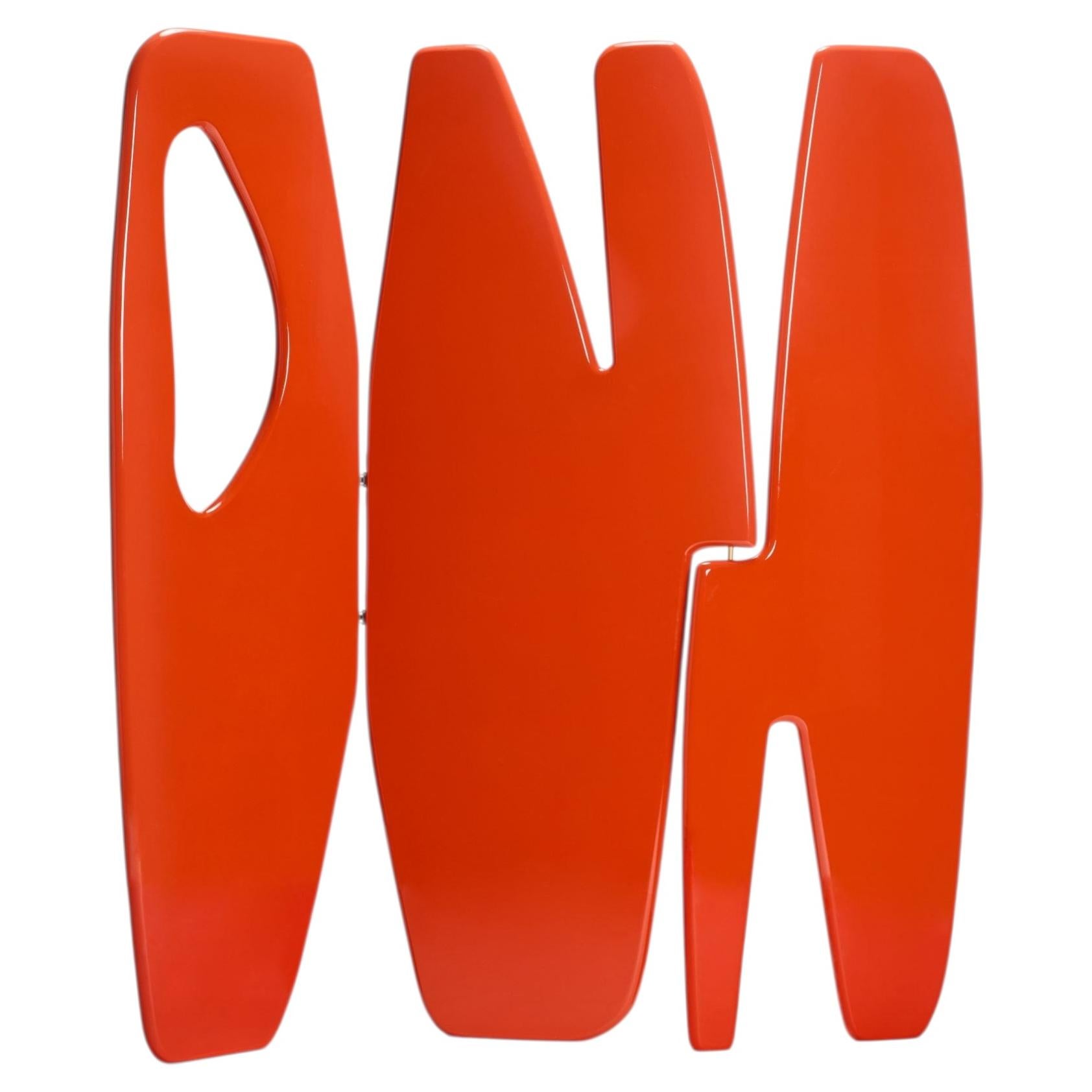 Handcrafted PANAMA II Orange Bronze Hinge Lacquered Screen By Reda Amalou Design For Sale