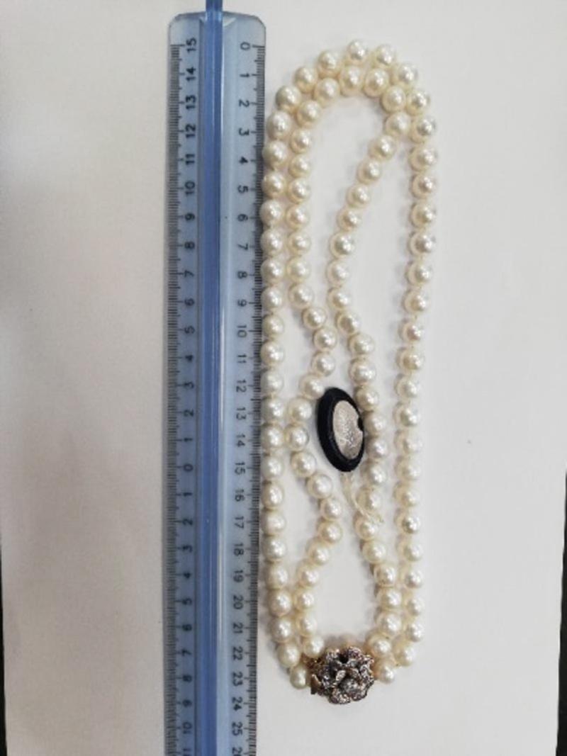 Handcrafted Pearl, Colored Stones, 9 Karat Rose Gold and Silver Necklace 2