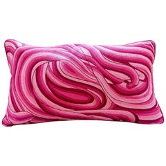 Handcrafted Pillow All-Over Ombré Thread Work Pinks