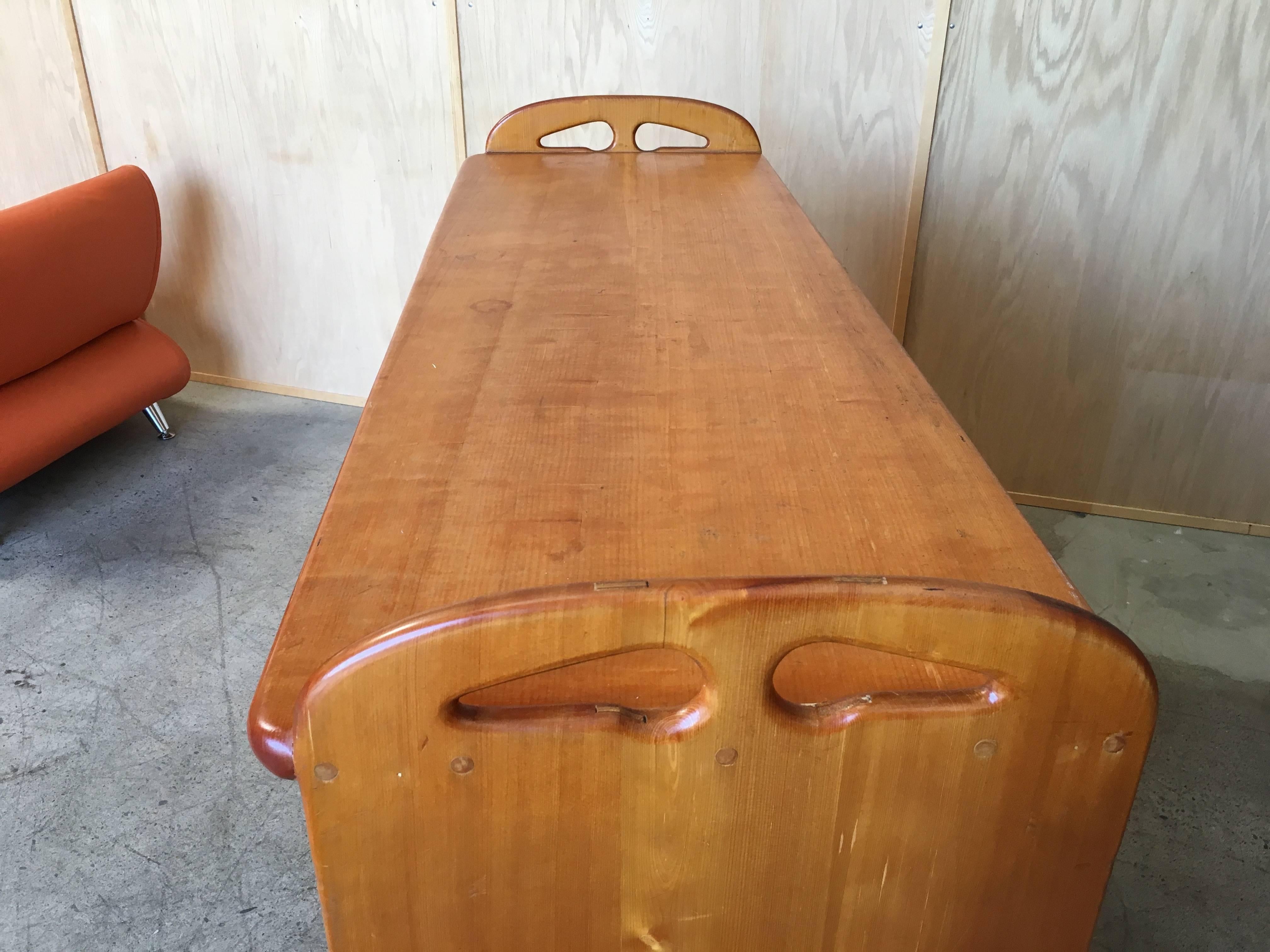 20th Century Handcrafted Pine Dresser with Koa Wood Drawer Pulls