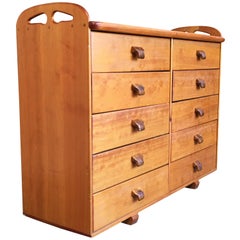 Vintage Handcrafted Pine Dresser with Koa Wood Drawer Pulls