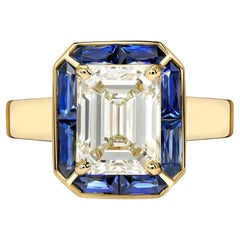 Handcrafted Pippa Emerald Cut Diamond Ring by Single Stone