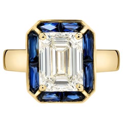 Handcrafted Pippa Emerald Cut Diamond Ring by Single Stone