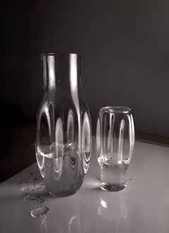 handcrafted pitcher and glasses, Pepper set, clear color Kanz architetti