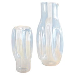 Handcrafted pitcher and glasses, Pepper set, clear color by Kanz Architetti
