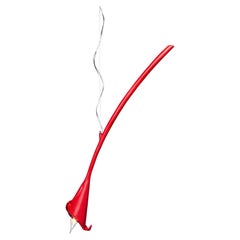 Handgefertigte Gips-Leuchte Calla Lily, einzeln, rot, Gipsausführung