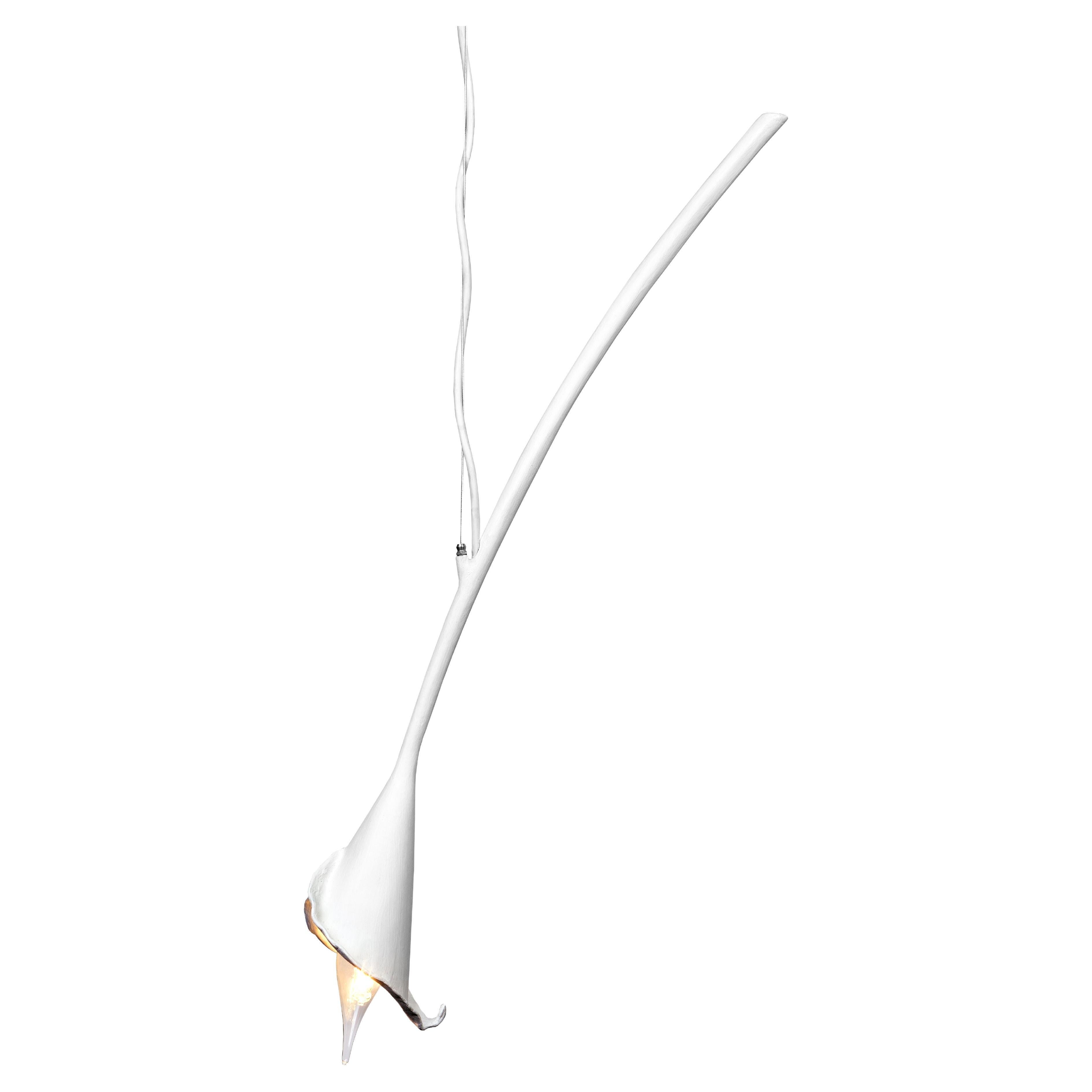 Lámpara contemporánea Calla Lily de yeso blanco de Benediko, individual