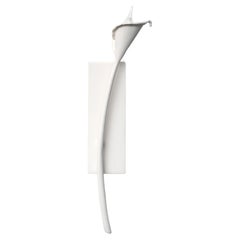 Handcrafted plaster, Calla Lily Wall Light, White Plaster Finish, right version