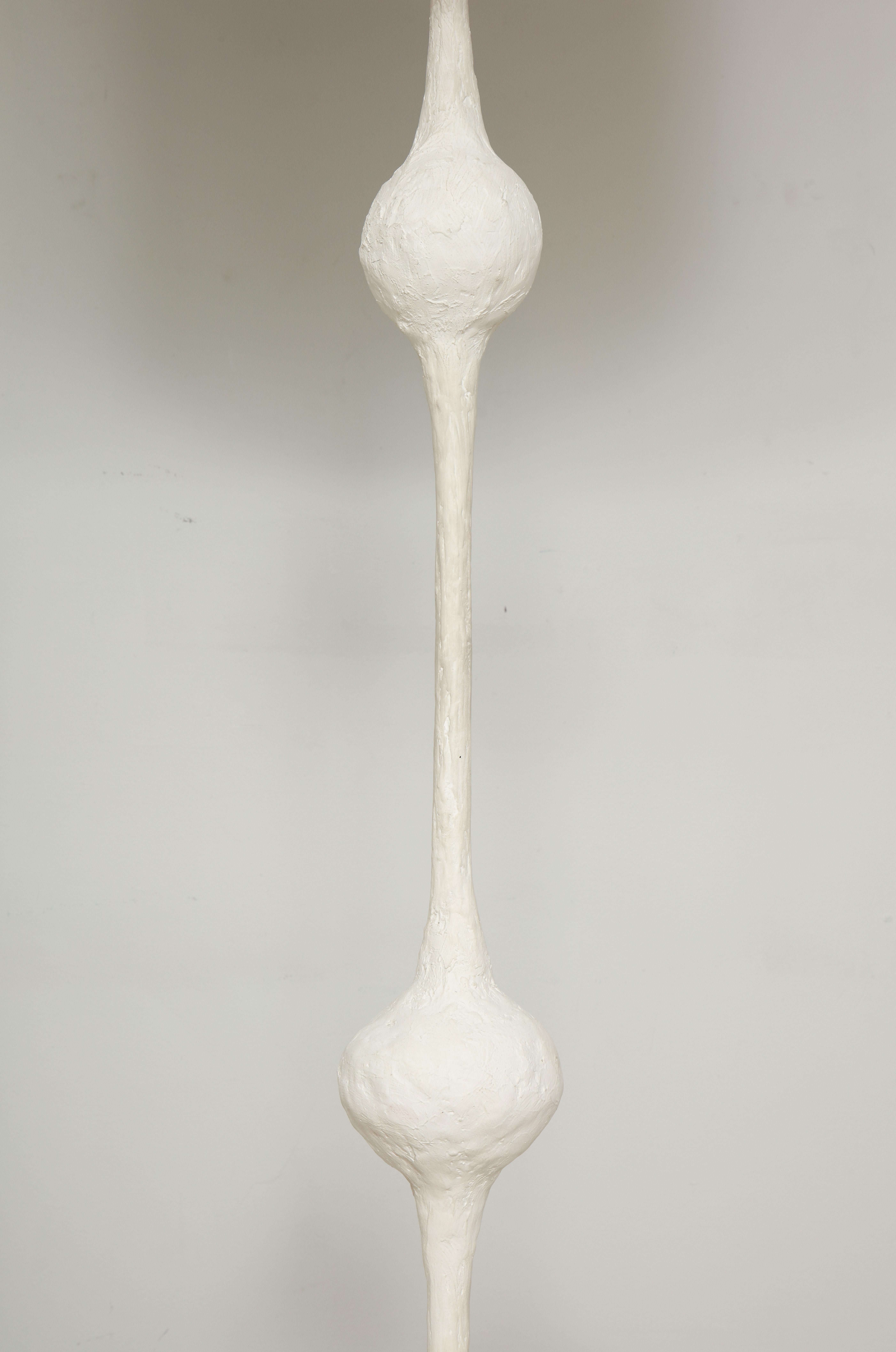 Custom Handcrafted Plaster Floor Lamp/ Torchère in the Giacometti Manner In New Condition For Sale In New York, NY