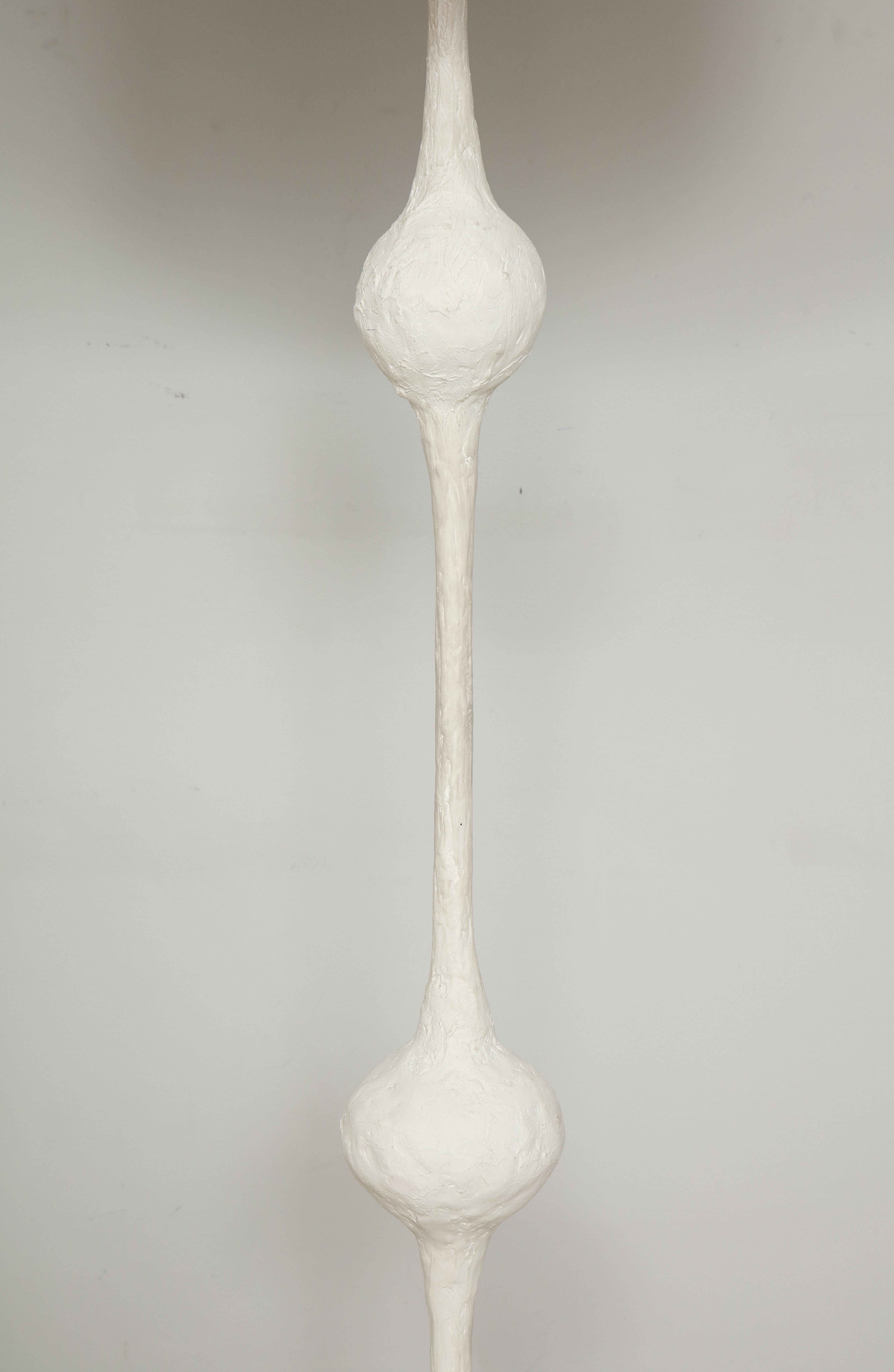 French Custom Handcrafted Plaster Floor Lamp/ Torchère in the Giacometti Manner For Sale