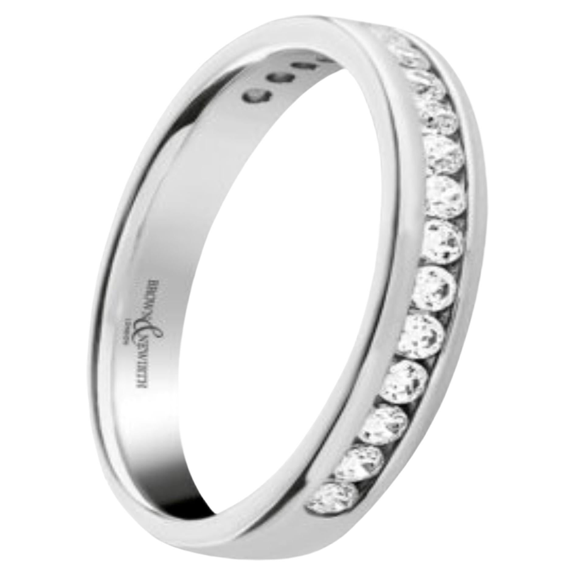 Handgefertigtes Platin-Diamantband mit 0,30 Karat Diamanten in einem Kanal-Set